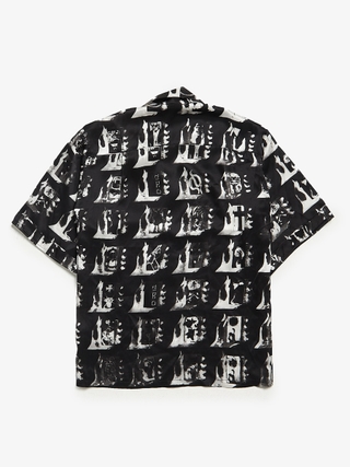 Enfants Riches Deprimes Black And White Ornamented Silk Shirt