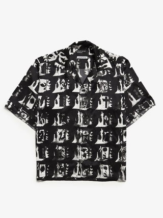 Enfants Riches Deprimes Black And White Ornamented Silk Shirt