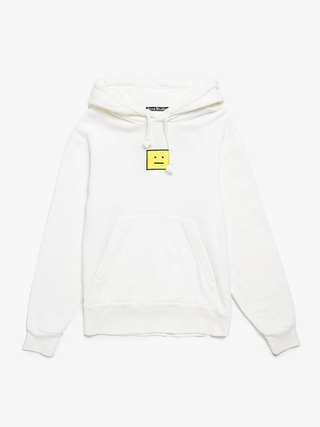 Acne Studios White Smile Embossed Cotton Hoodie