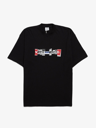 VETEMENTS Tシャツ Vetements Black Mixed Logo Oversize T-Shirt