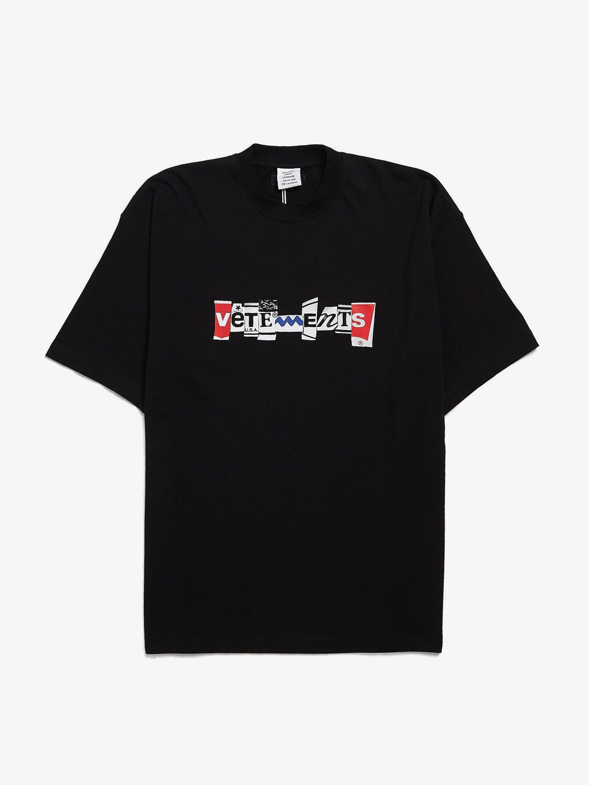 Vetements Black Mixed Logo Oversize T-Shirt