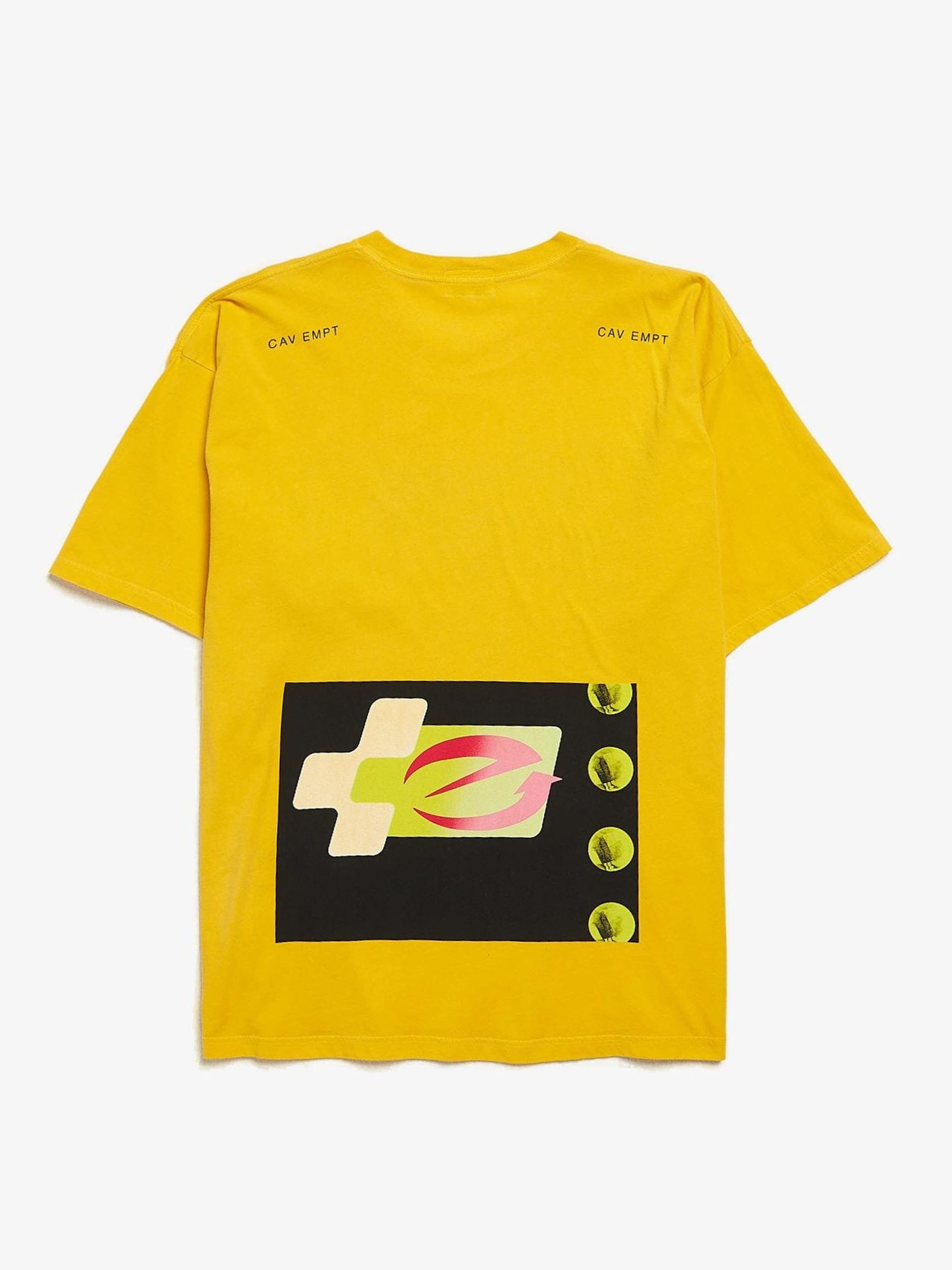 Cav Empt Yellow Phone Printed Cotton T Shirt