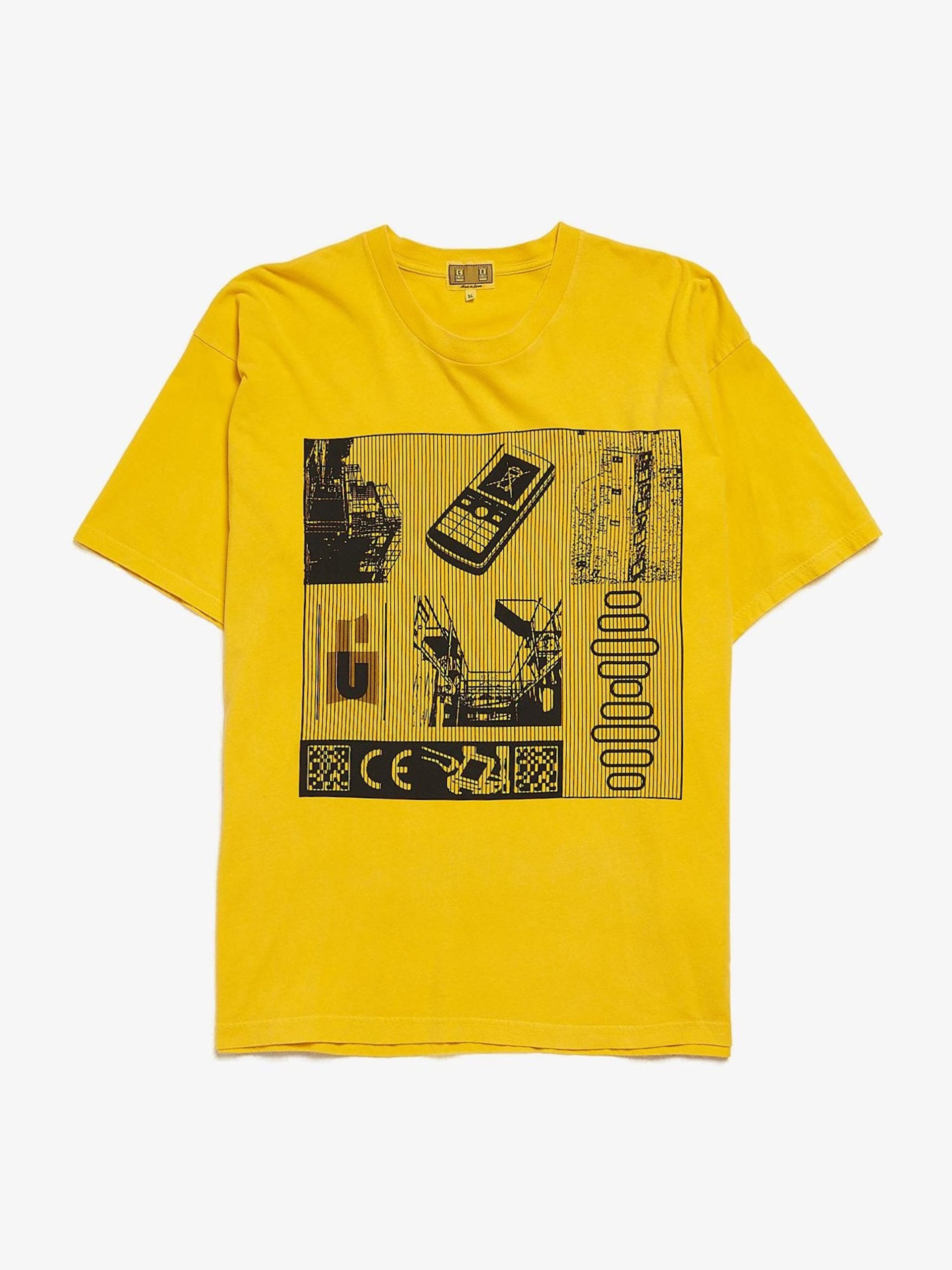 Cav Empt Yellow Phone Printed Cotton T Shirt