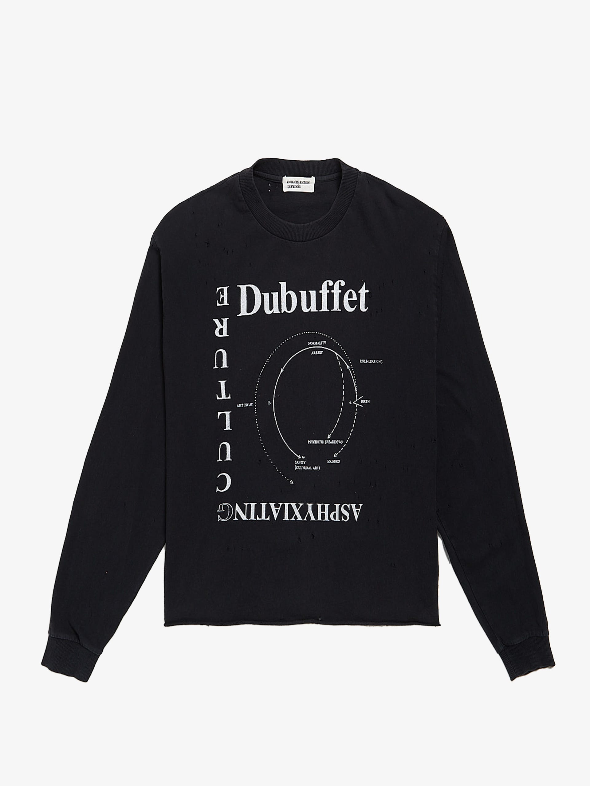 Enfants Riches Deprimes Black Ragged Dubuffet Cotton Longsleeve