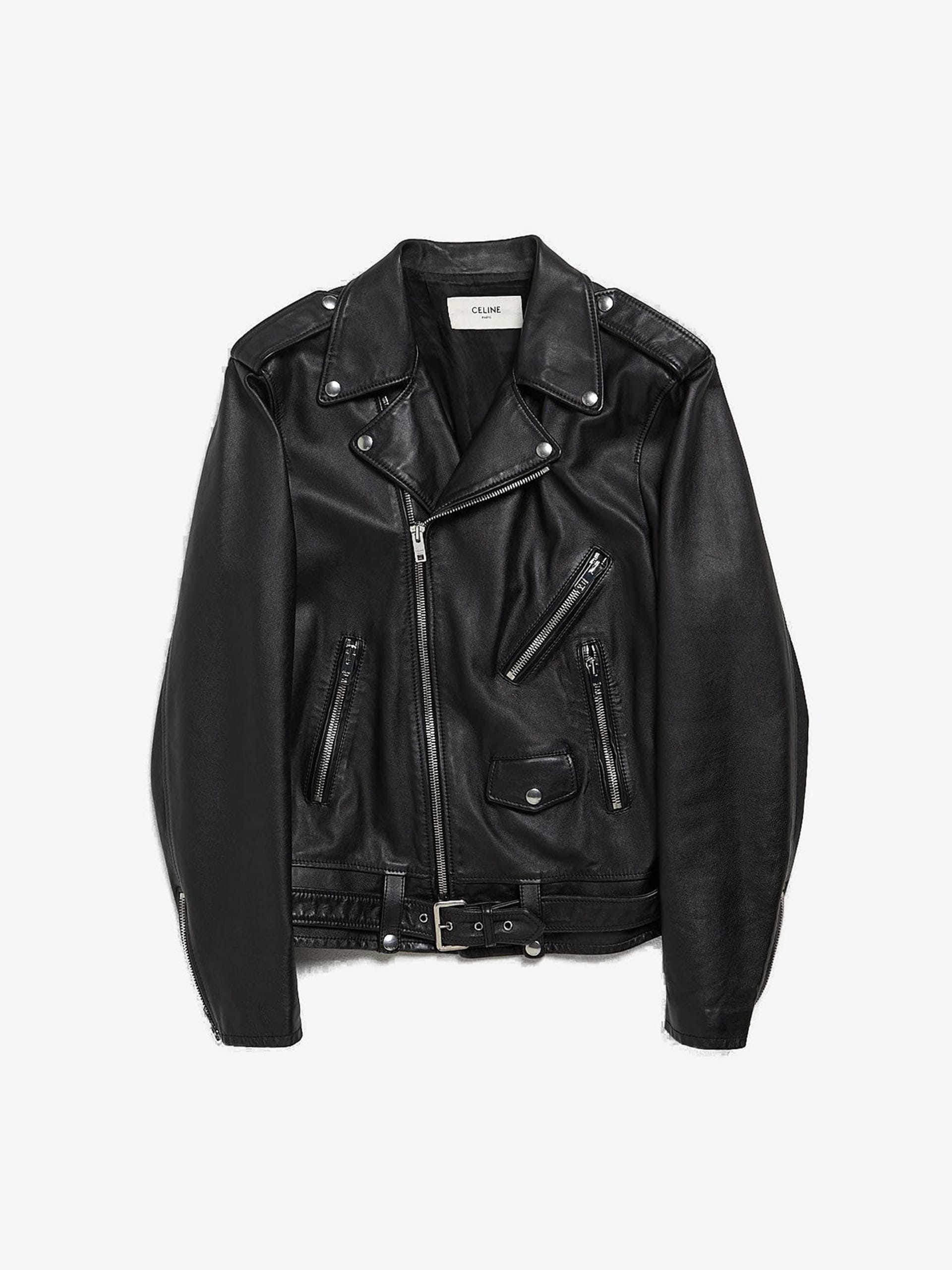 Celine Black Perfecto Calf Skin Leather Jacket