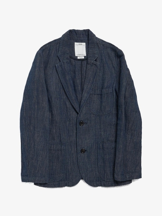 Visvim Navy Washed Cotton and Linen Blazer Jacket