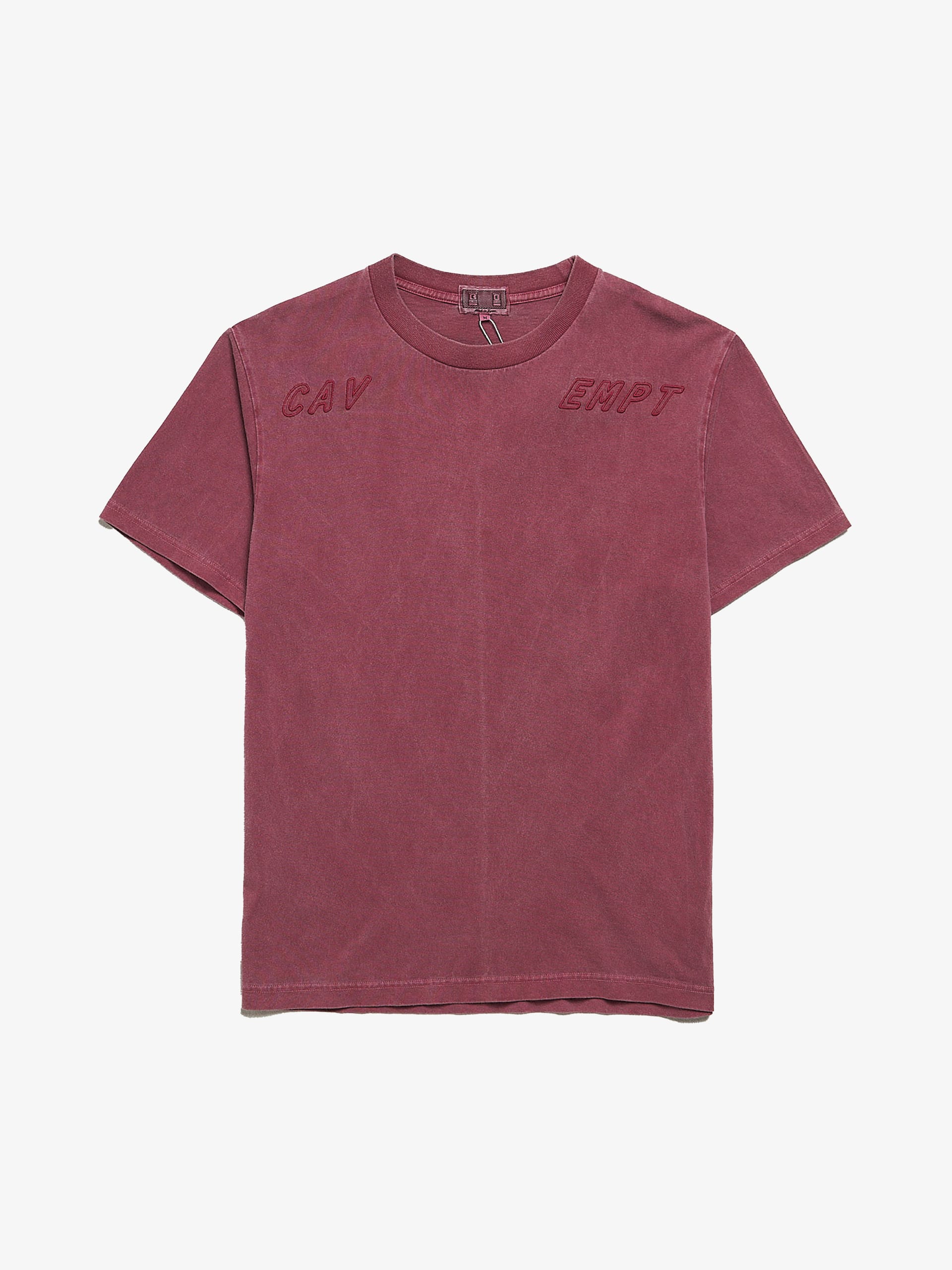 Cav Empt Pink Washed Logo Embossed Cotton T Shirt