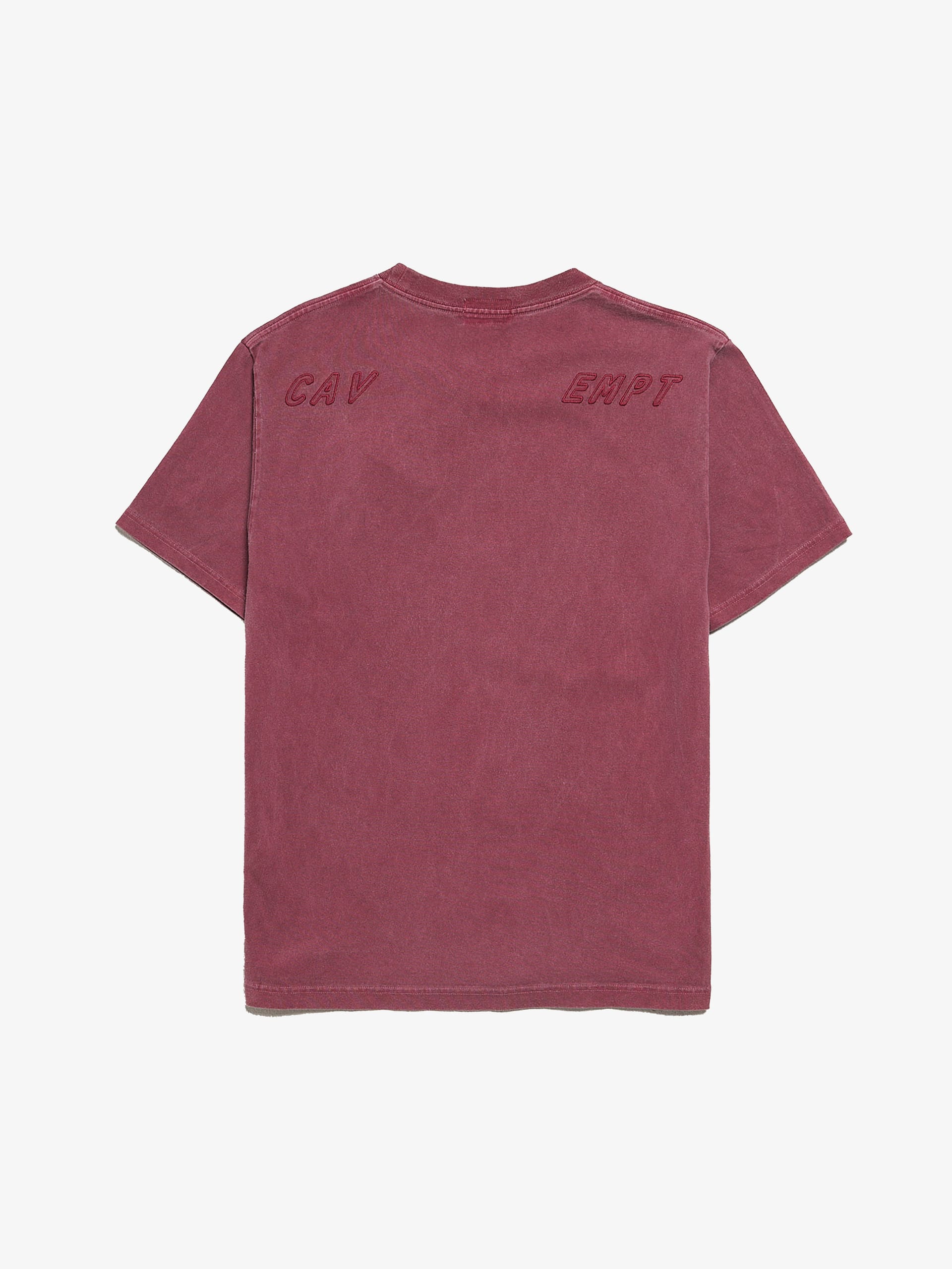 Cav Empt Pink Washed Logo Embossed Cotton T Shirt