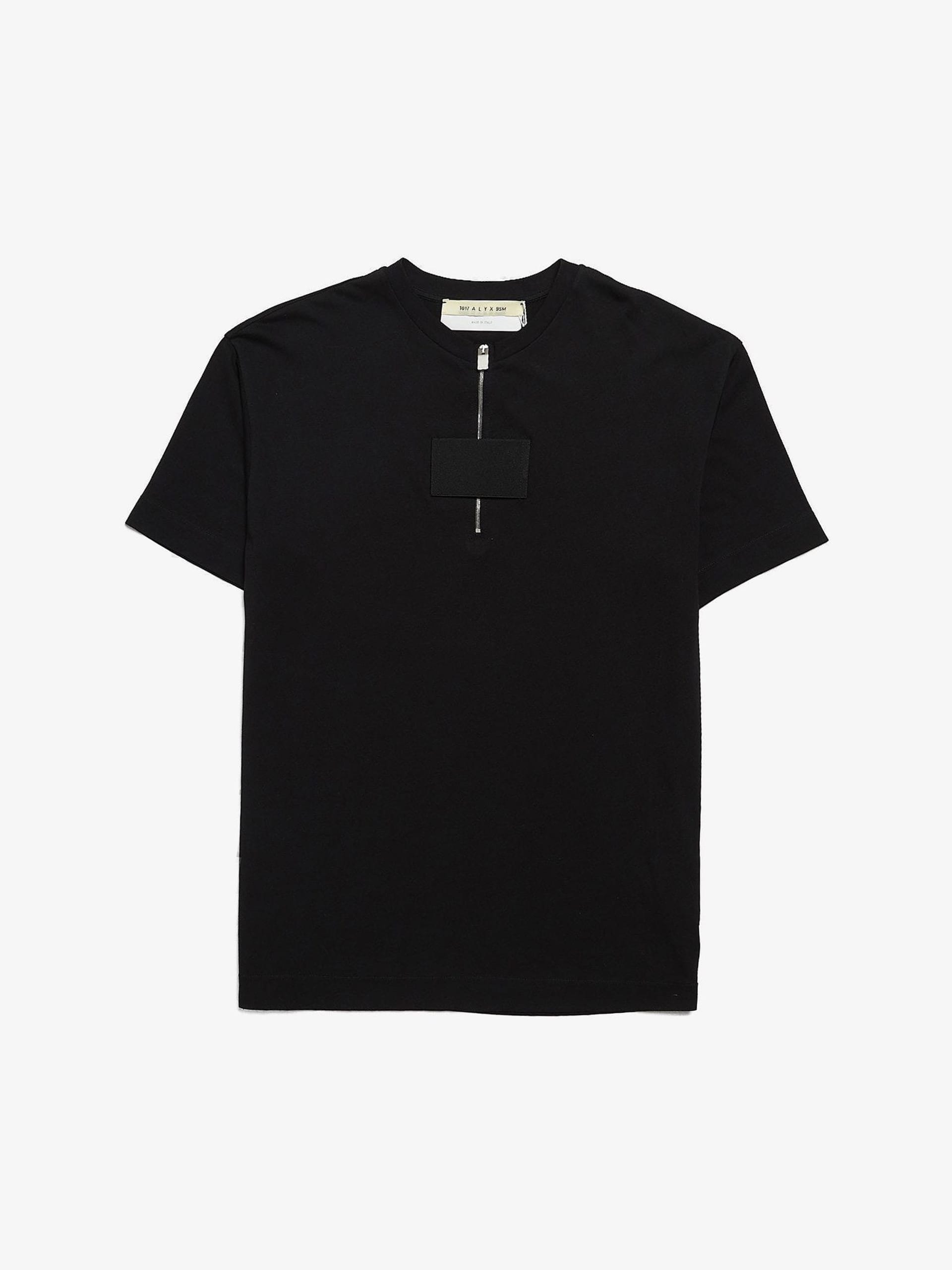 1017 ALYX 9SM Black Zip Detailed Cotton T-Shirt