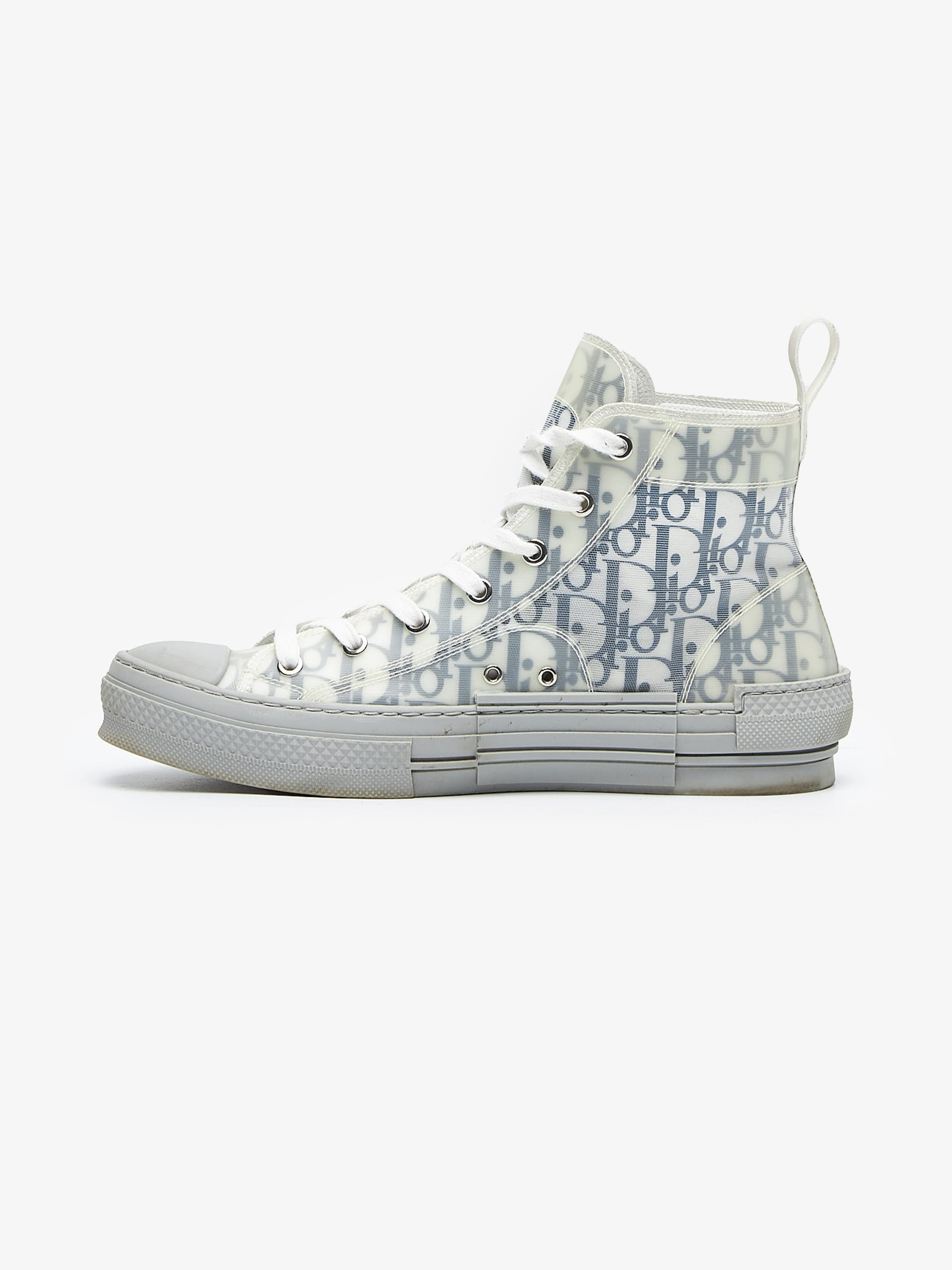 Dior B23 High Top Logo Oblique - Gray - Hi-Top Sneakers