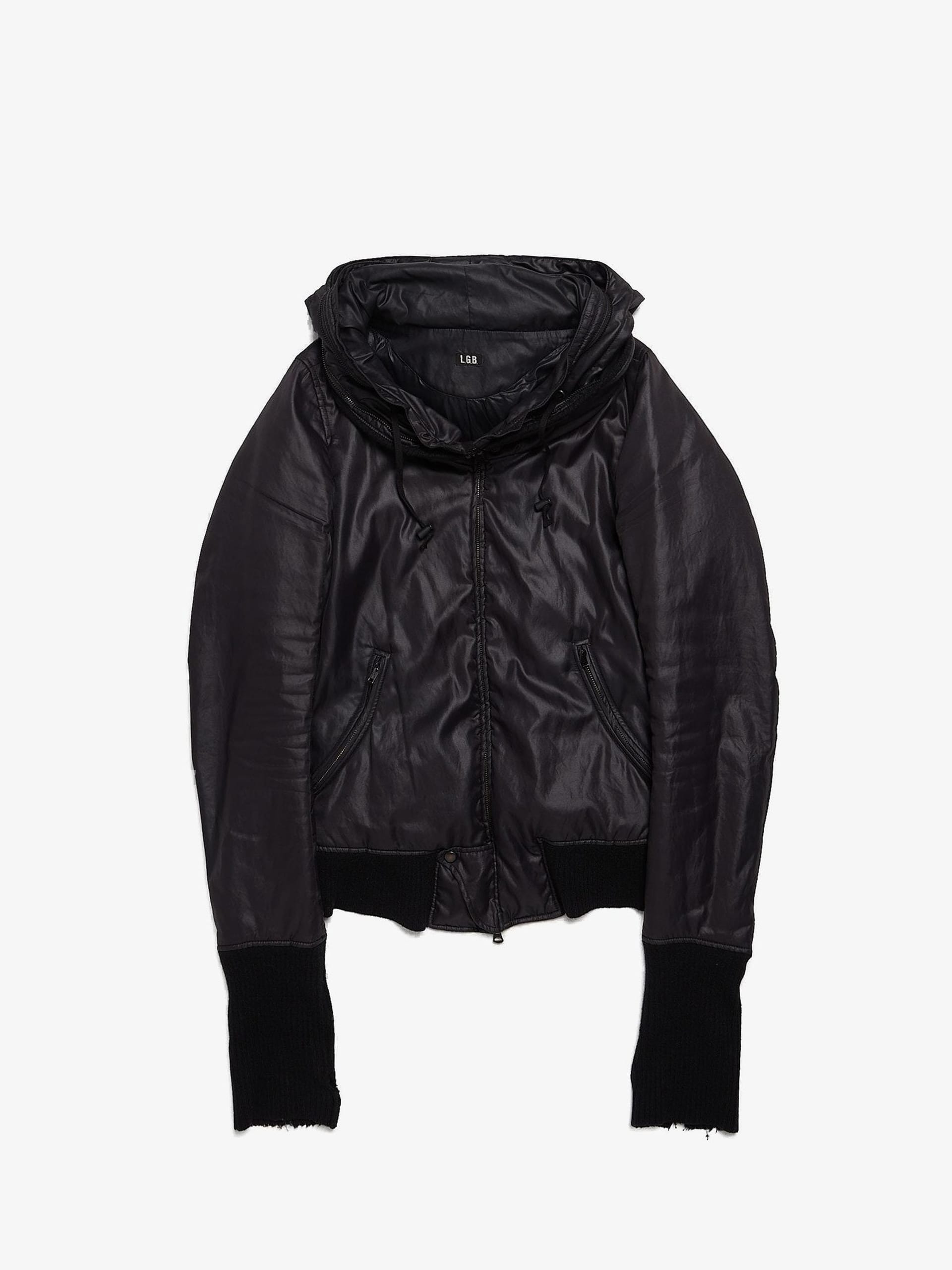 Le Grande Bleu (L.G.B.) Black Double Collar Detailed Hooded