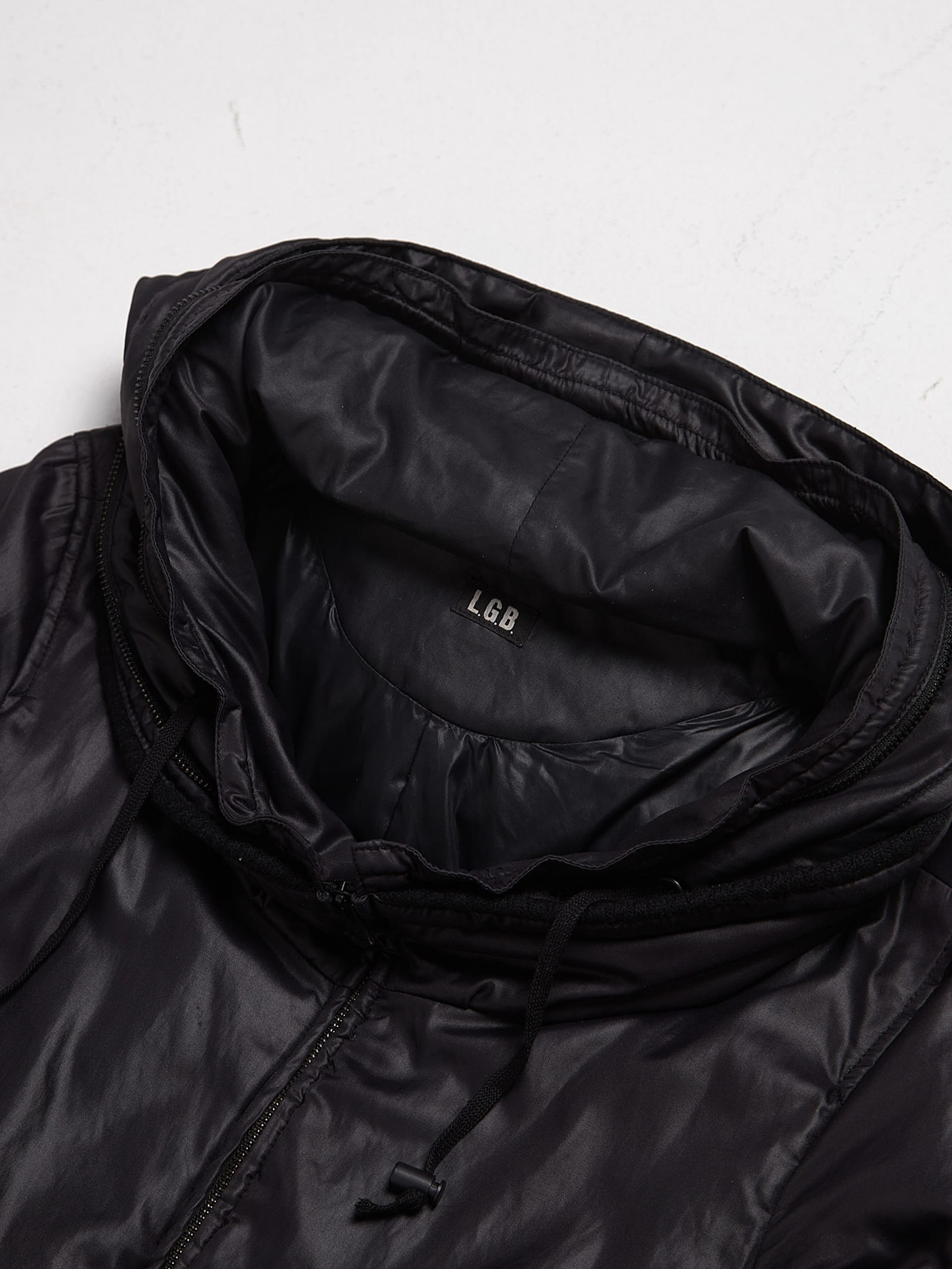 Le Grande Bleu (L.G.B.) Black Double Collar Detailed Hooded