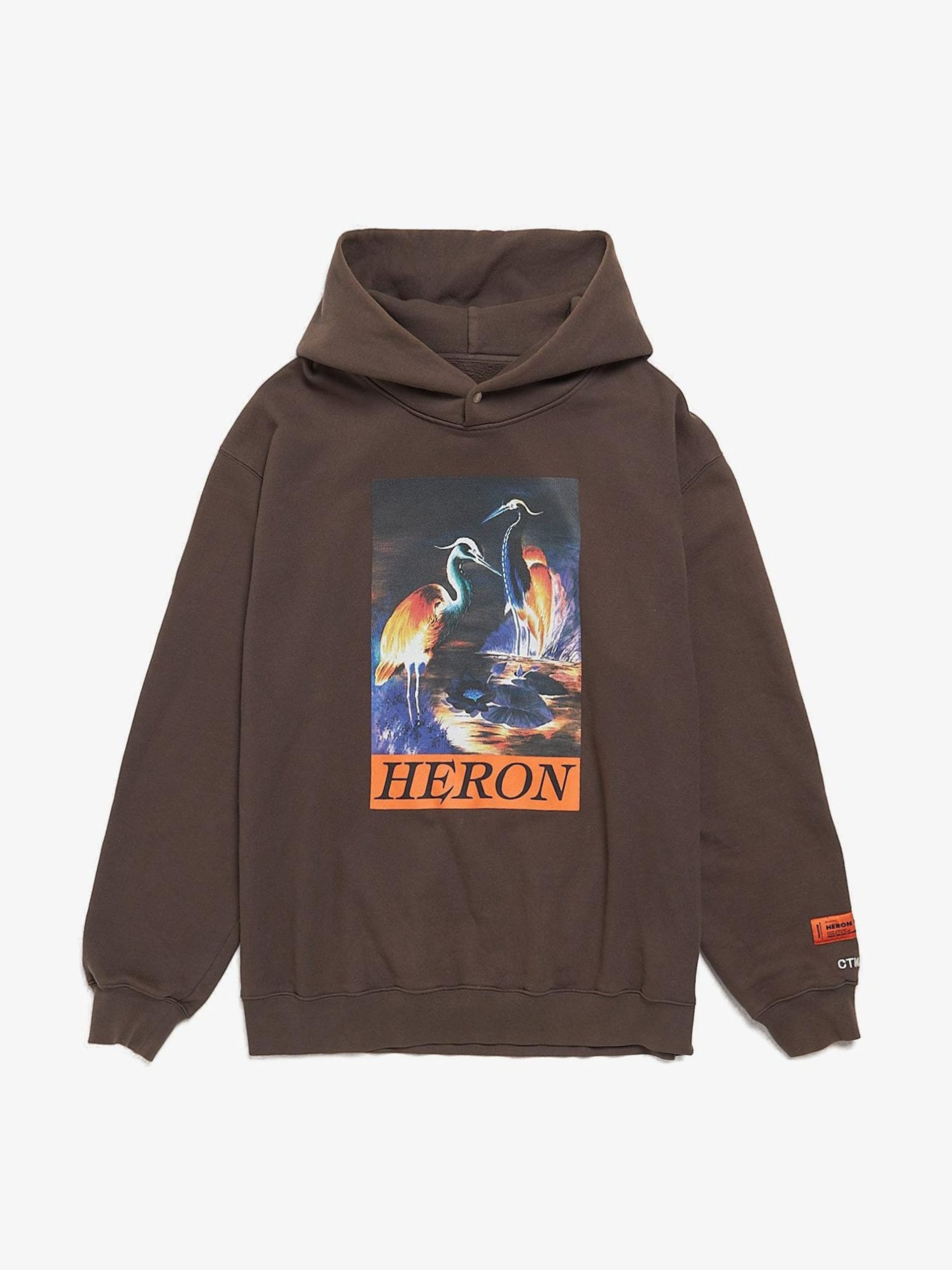 Heron bird slogan print sale hoodie