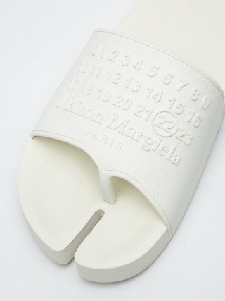 Maison Margiela White Logo Embossed Tabi Sandals