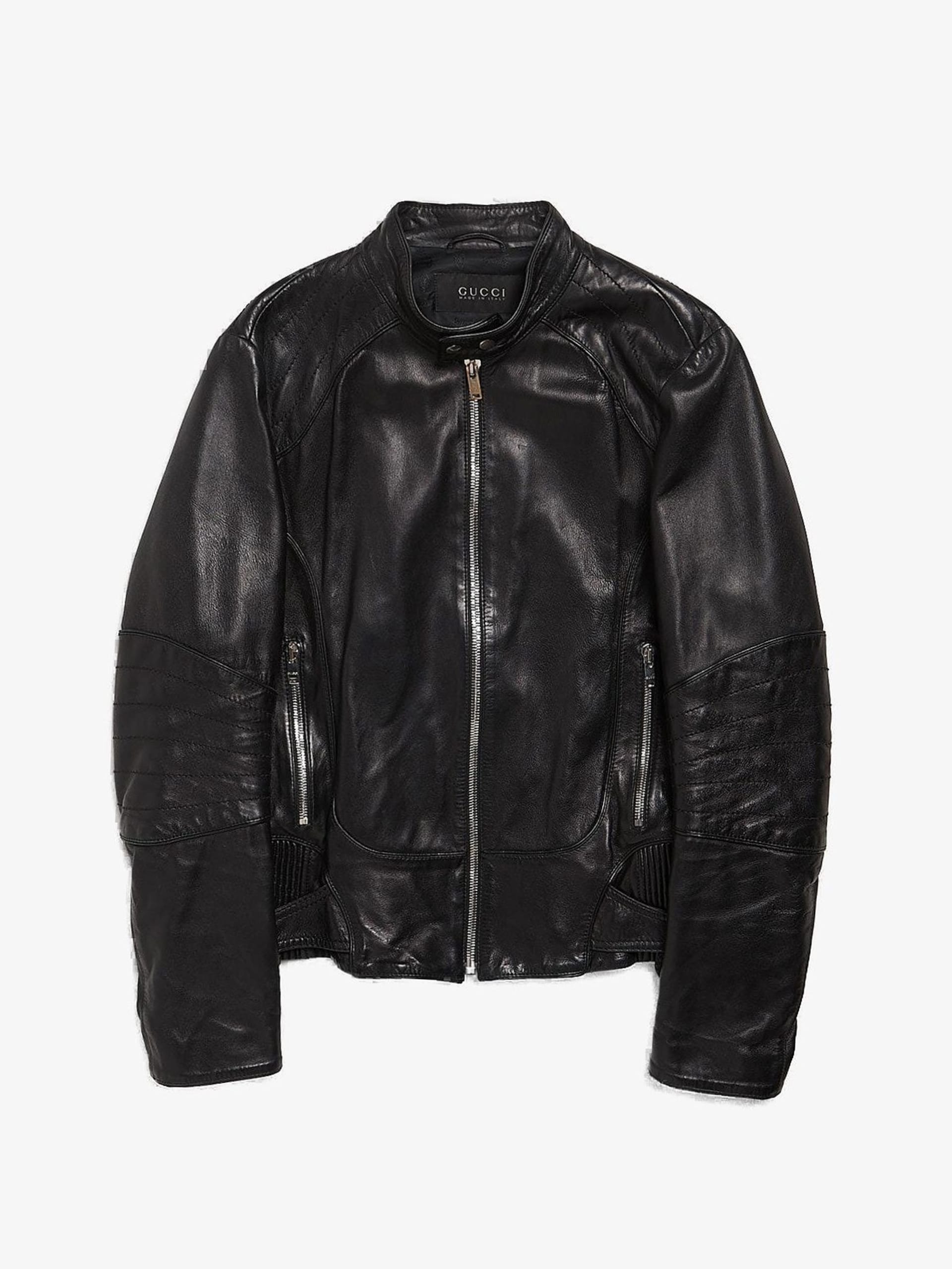 Gucci black sale leather jacket