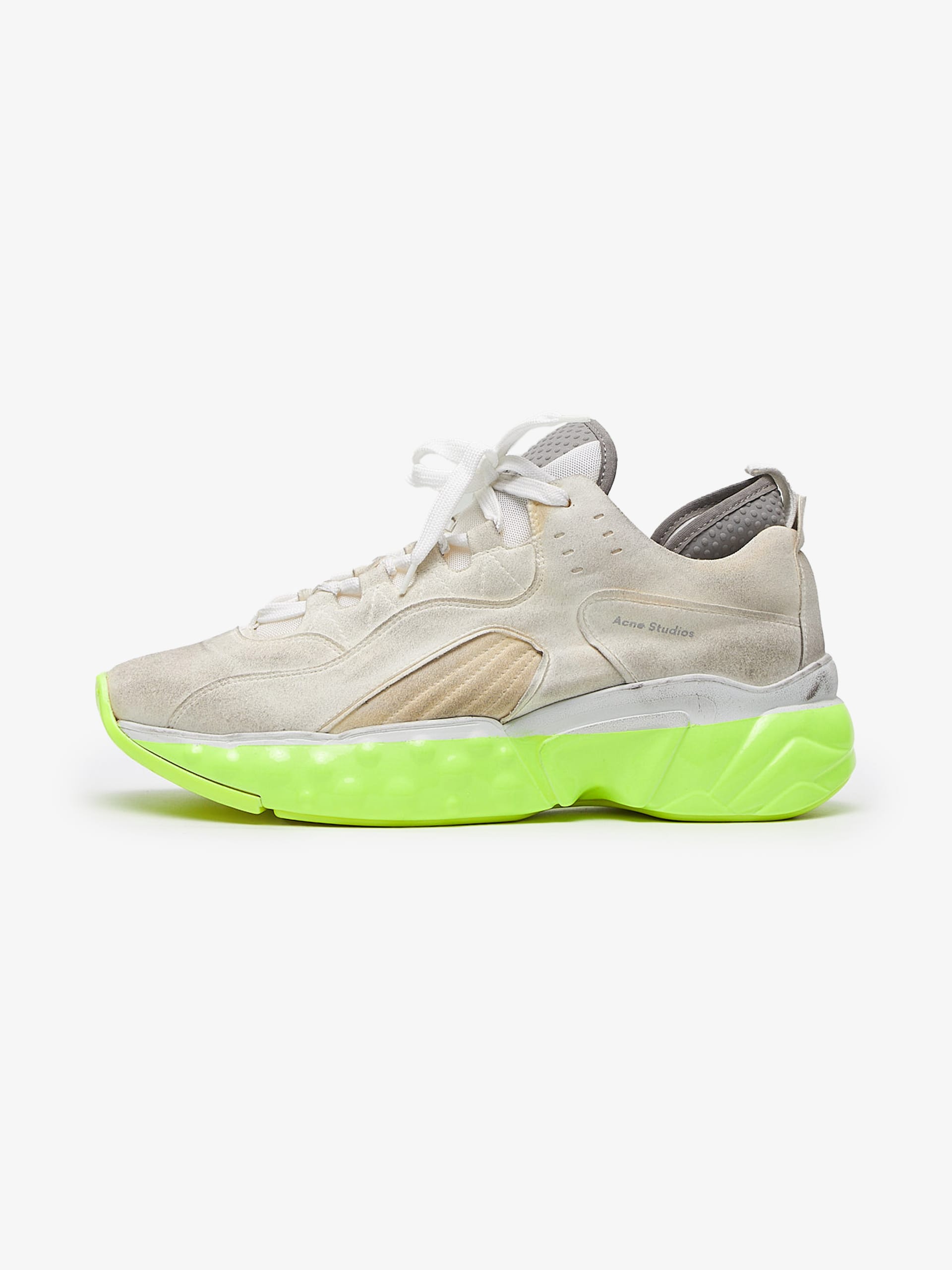Acne Studios White Yellow Rockway Dip Sneakers