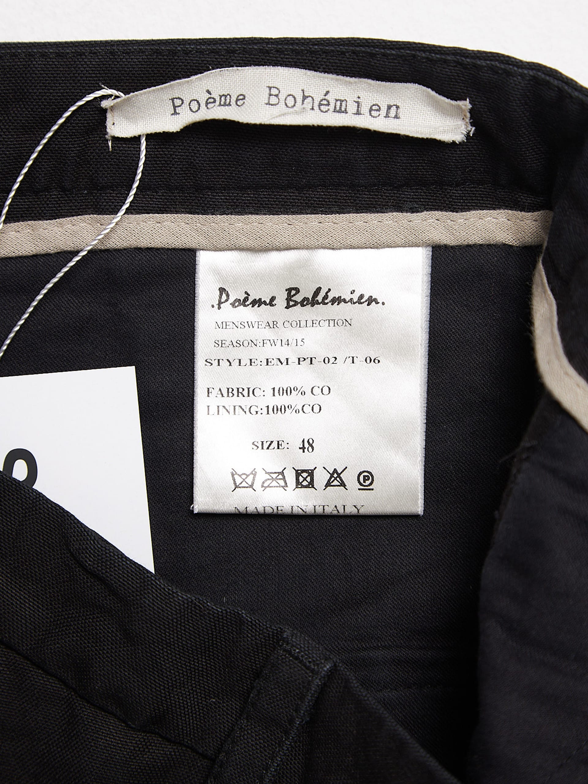 Poeme Bohemien Black Knee Detailed Cotton Pants