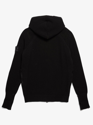 Stone Island Shadow Project Black Zipped Net Cotton Hoodie