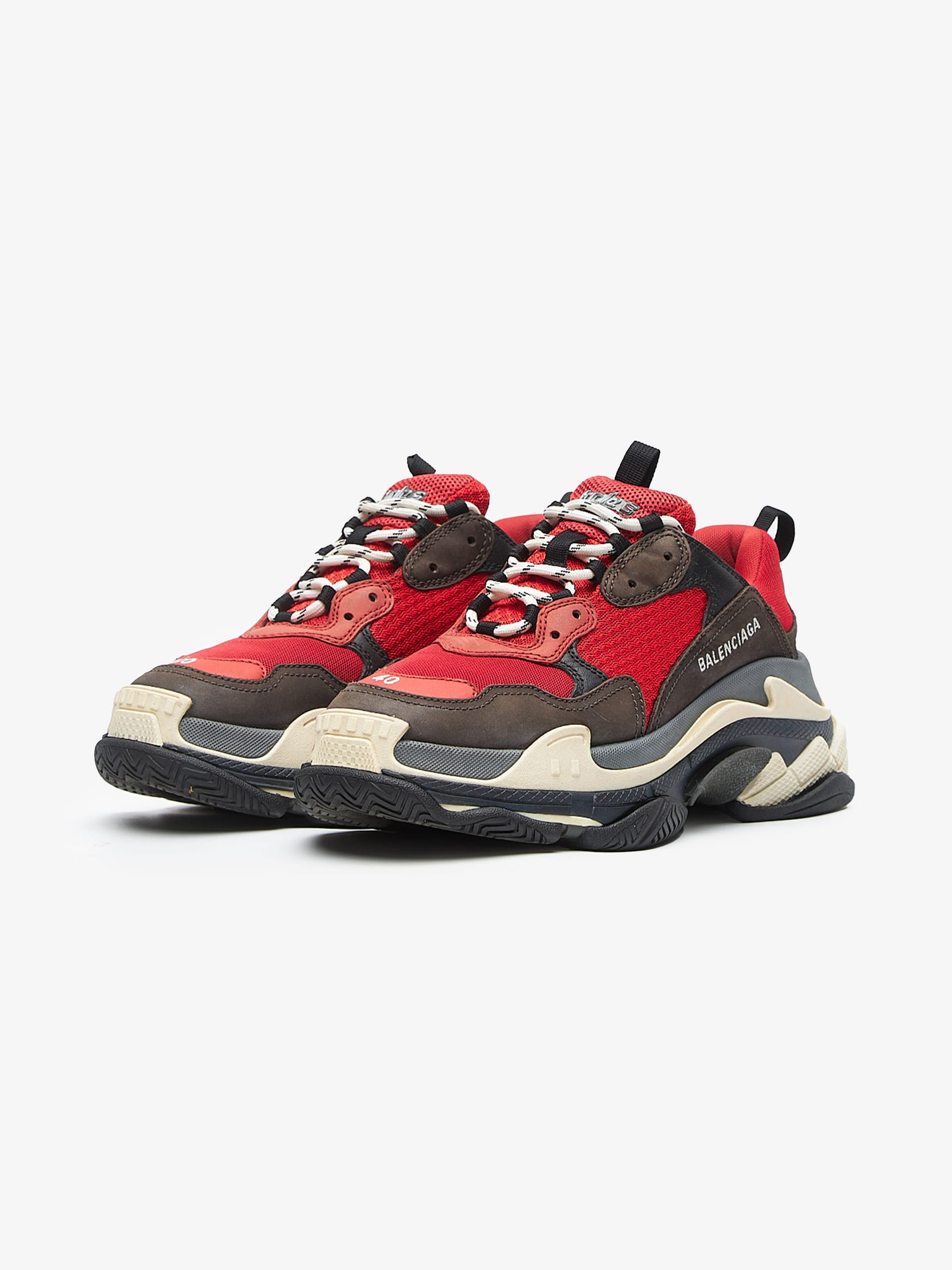 Balenciaga Red And Black Tripple S Sneakers