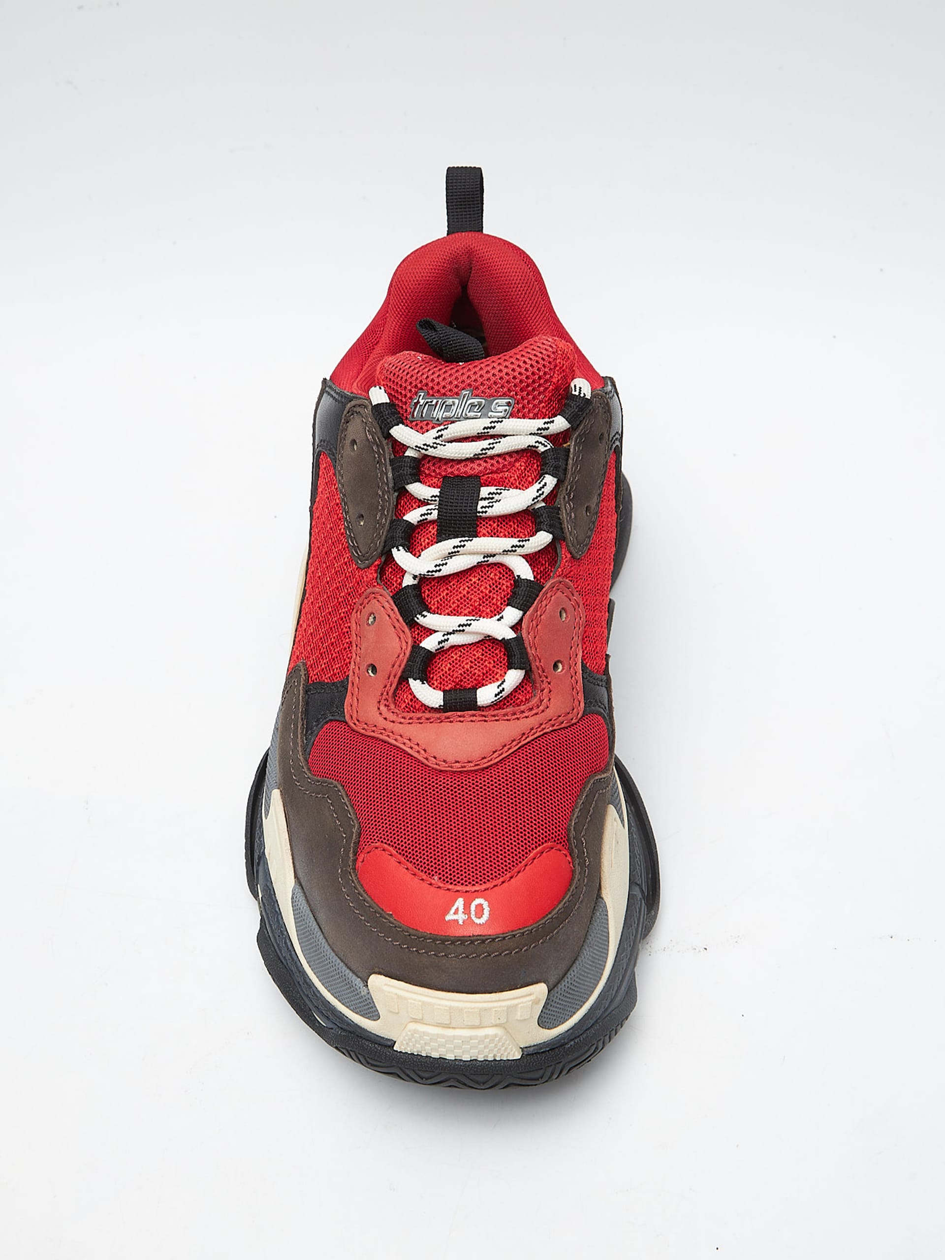 Black and best sale red balenciaga sneakers