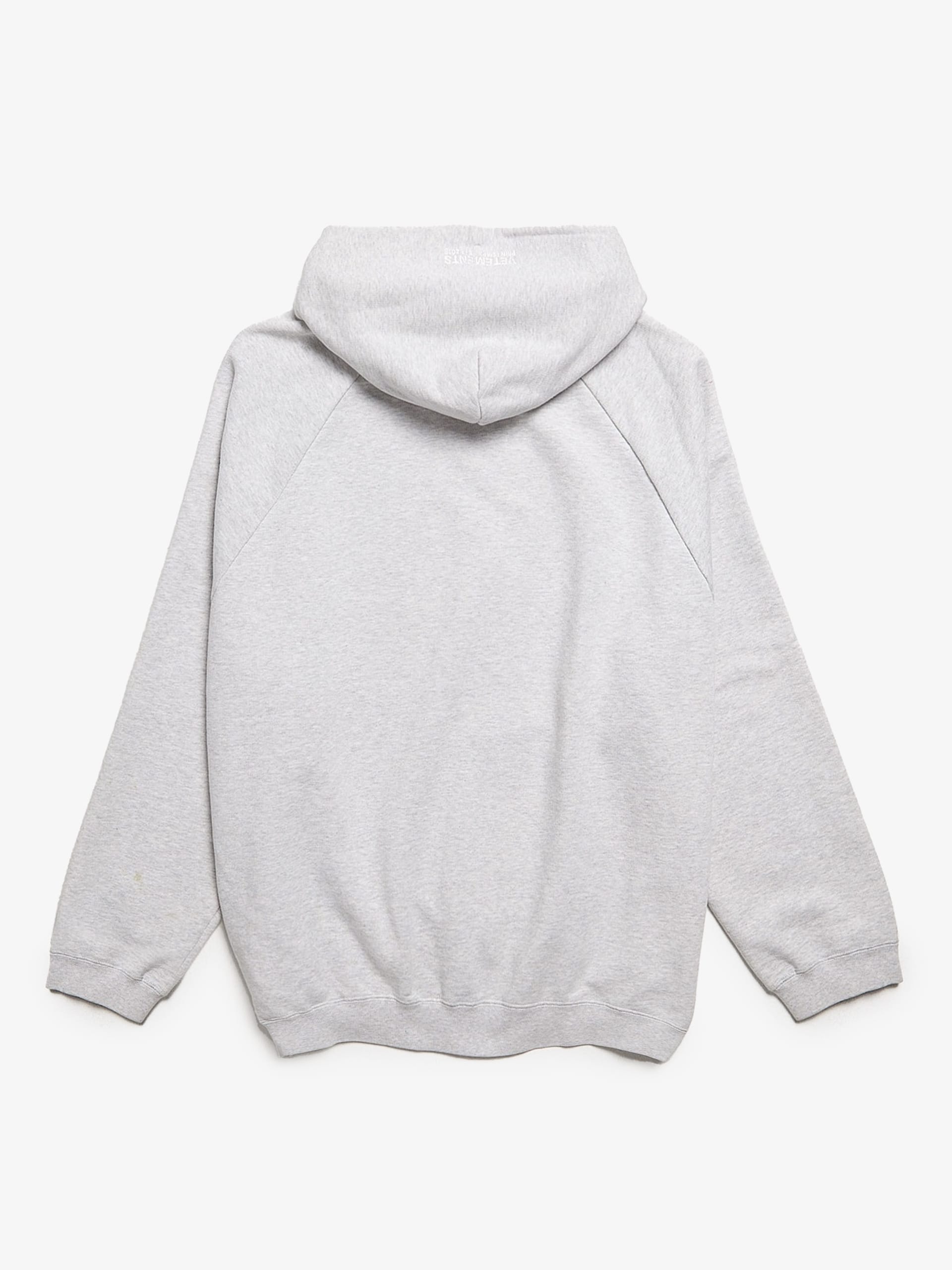 Vetements Gray Banner Logo Detailed Coton Hoodie