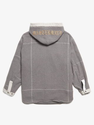 ★人気★【Project G/R】★Inside Out Unbalanced Zip Hoodi.e★ Project GR Inside Out Unbalanced Zip Hoodie - Melange Grey