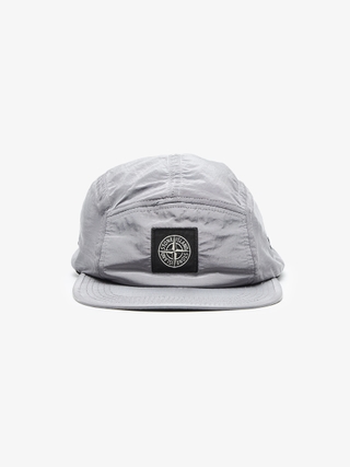 Stone Island Gray Reflective Logo Patched Nylon Cap