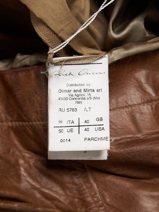 Rick Owens Brown Leather Olmar Mirta Jacket