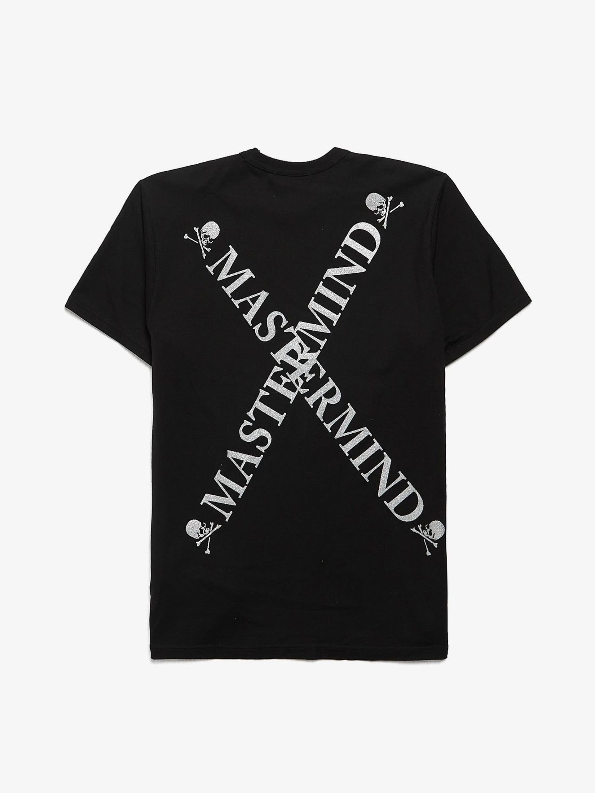 Mastermind World Black Glitter Logo Printed Cotton T Shirt Mastermind World Black Glitter Logo Printed Cotton T Shirt