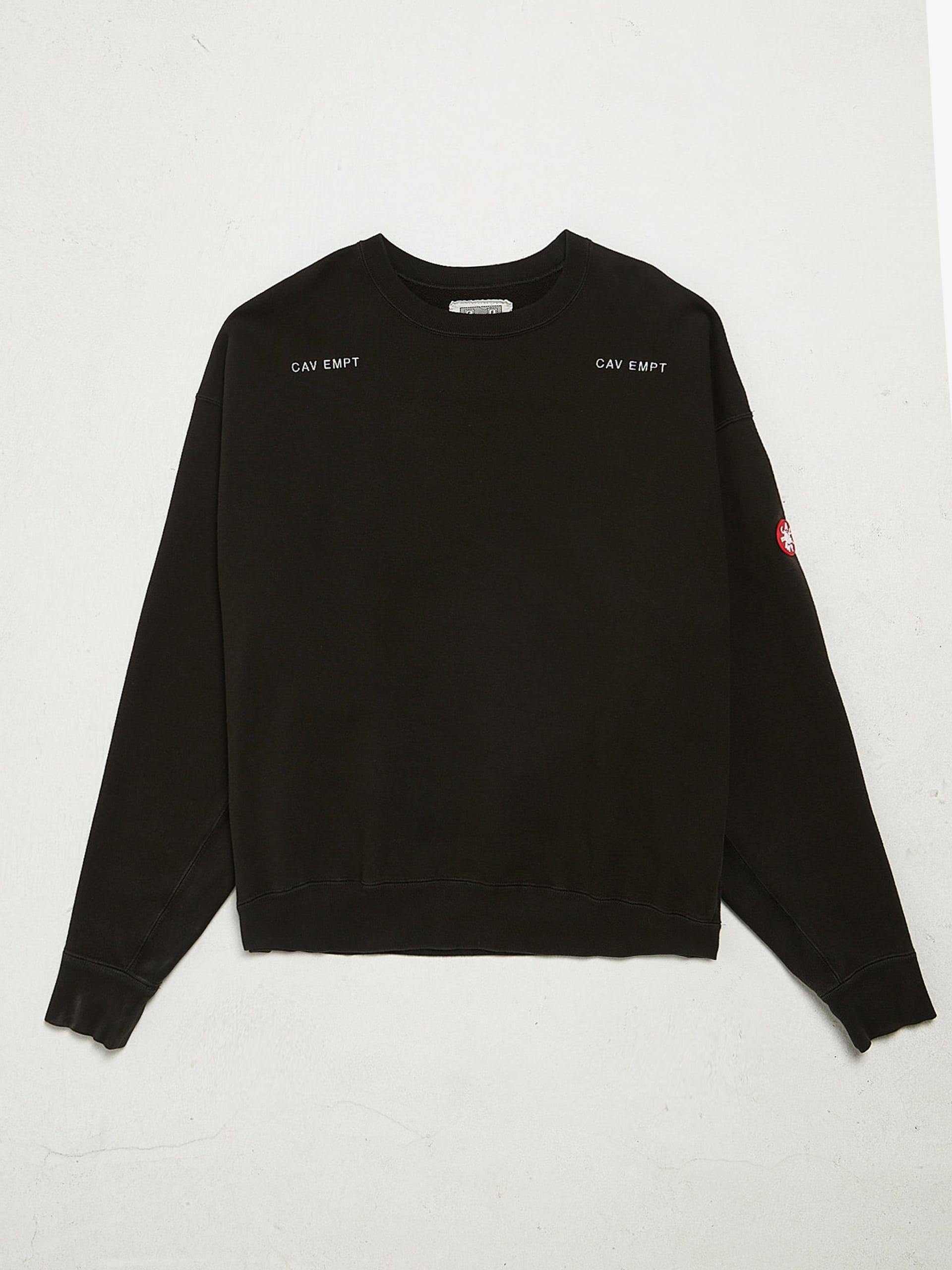 Cav Empt Black Double Logo And Back Printed Cotton Sweatshirt