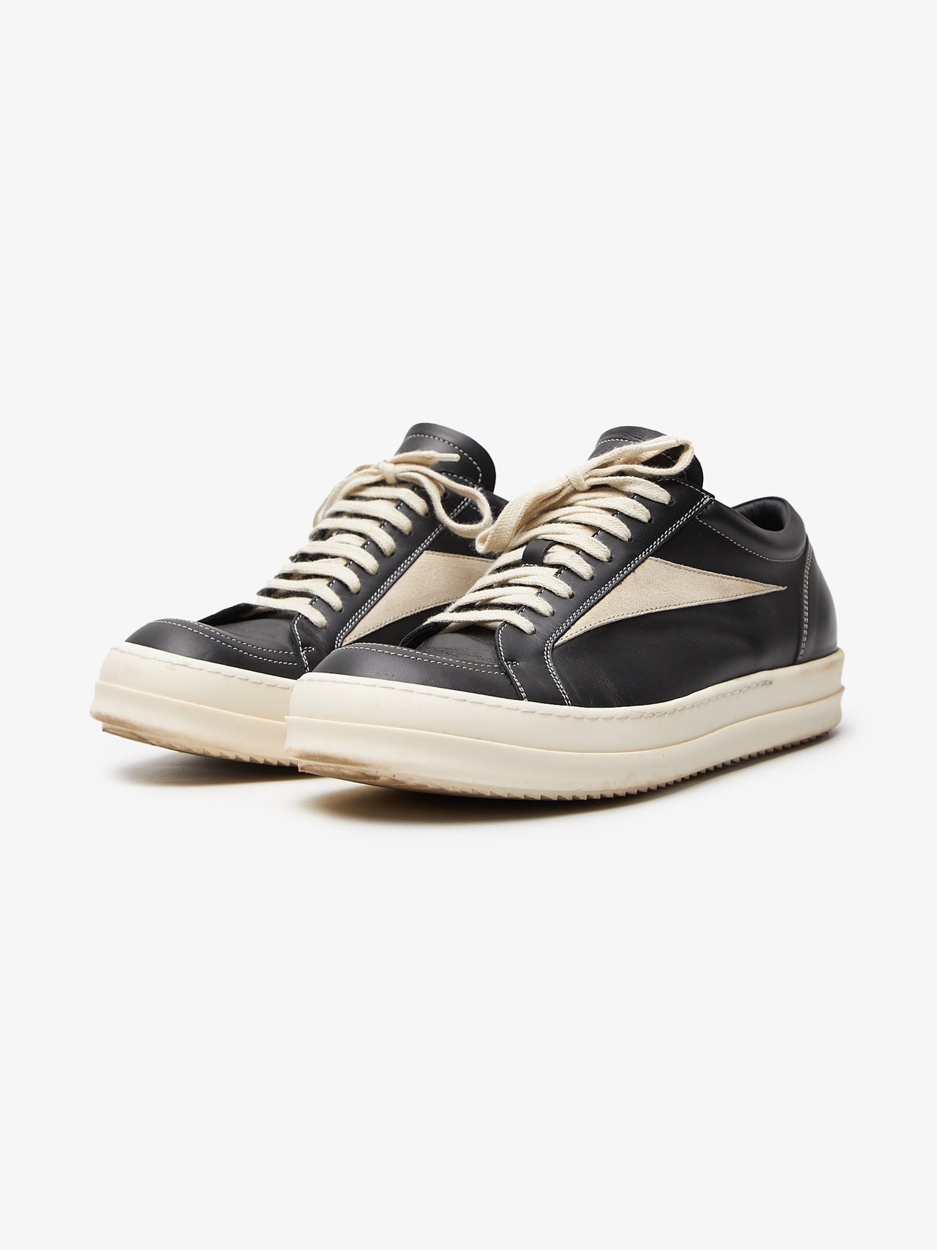 Rick Owens Black Vintage Leather Sneakers
