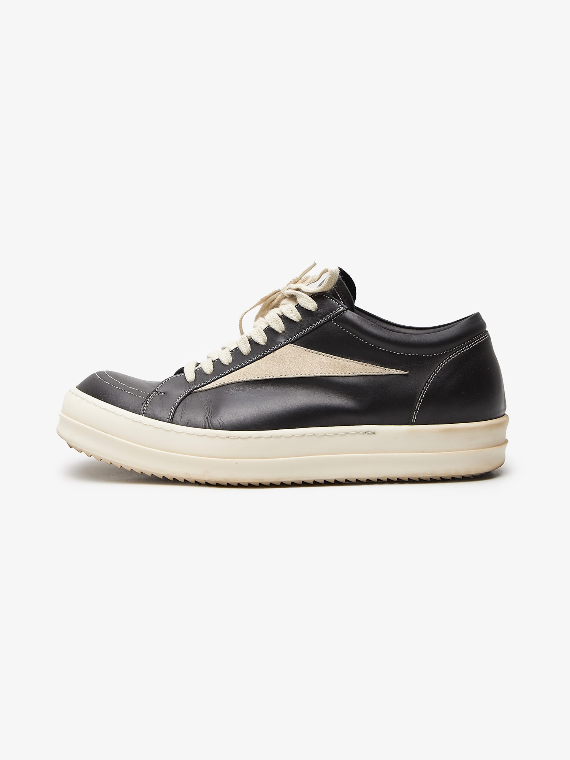 Rick Owens Black Vintage Leather Sneakers