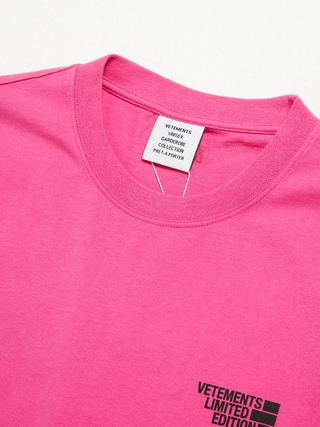 Vetements Pink Limited Edition Printed Cotton T-Shirt Vetements Pink Limited Edition Printed Cotton T-Shirt