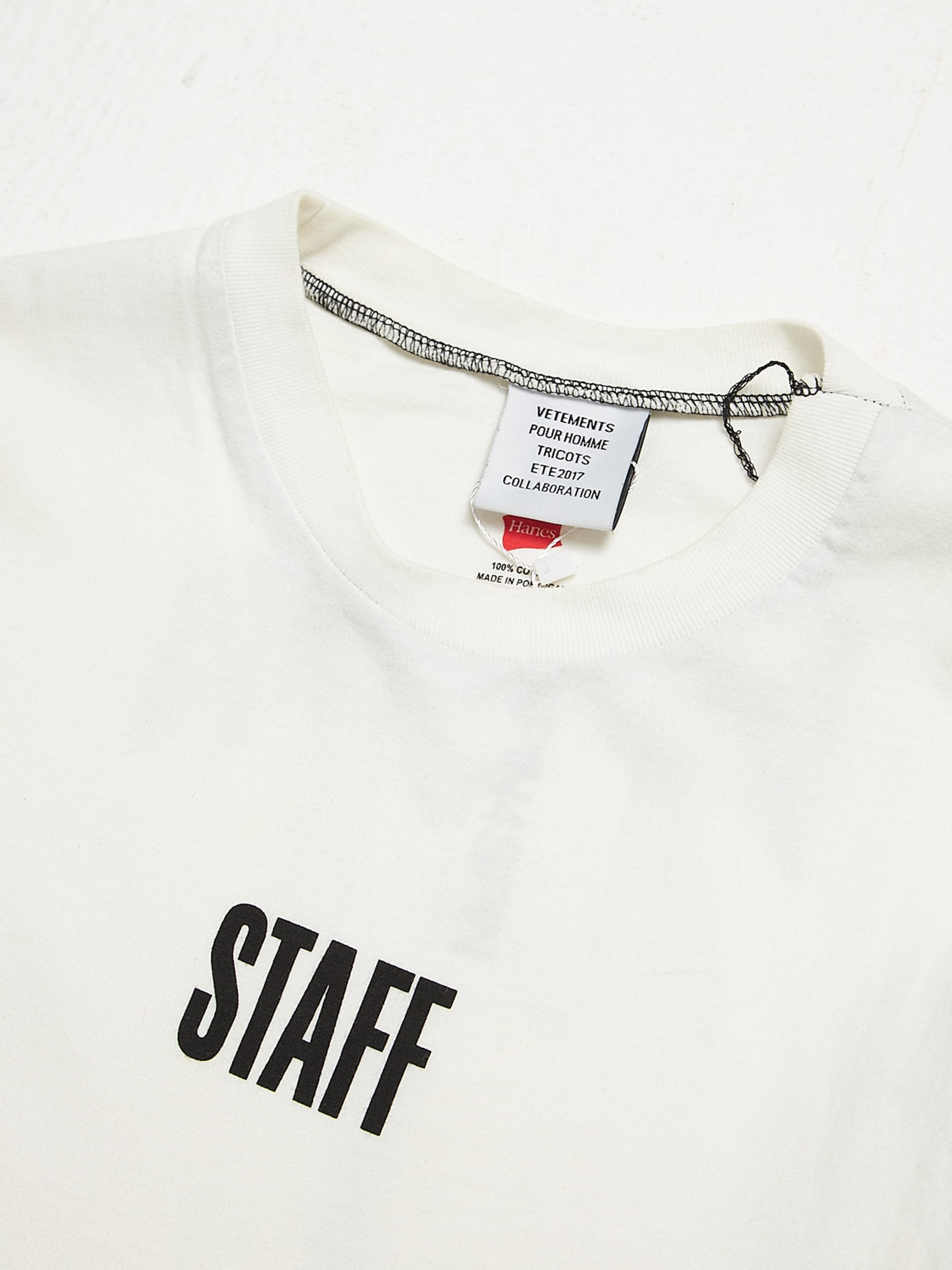 Vetements White Staff Printed Cotton Longsleeve