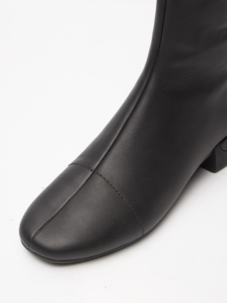 Raf Simons Black Heel Detailed Leather Boots
