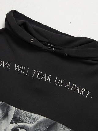 R13 Black Love Will Teear Us Apart Cotton Hoodie