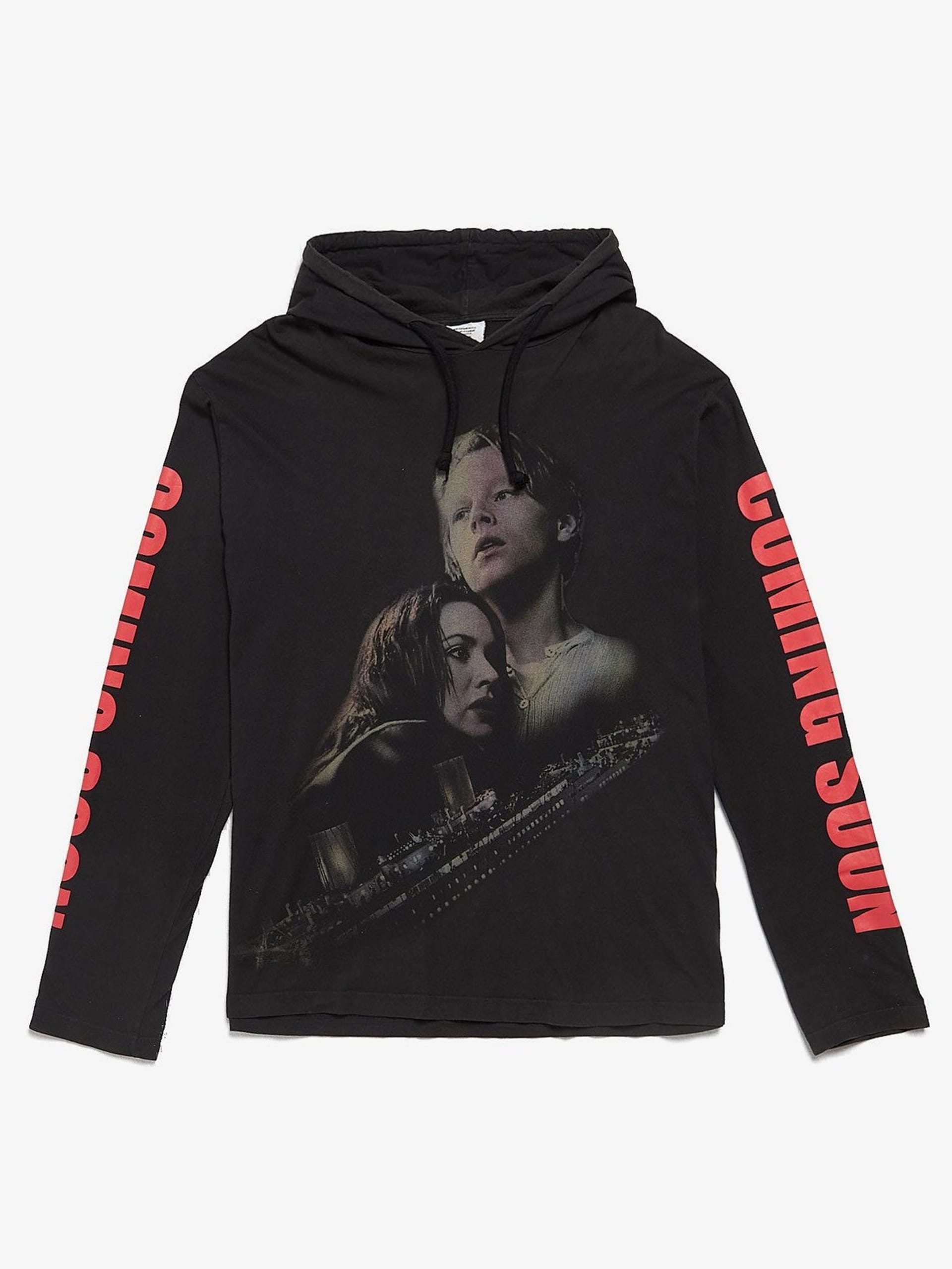 Vetements Black Titanic Printed Thin Cotton Hoodie