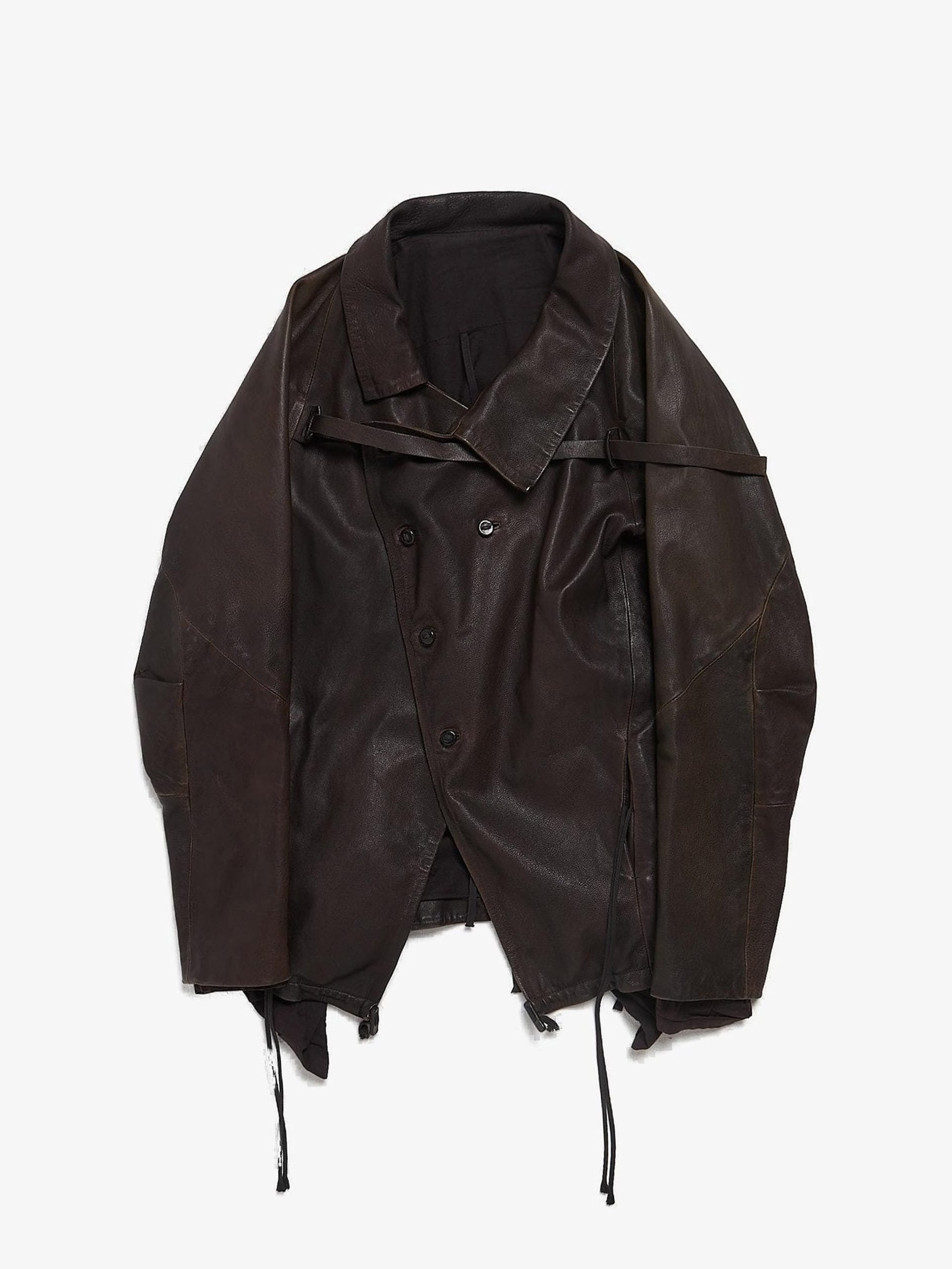 Button down outlet leather jacket