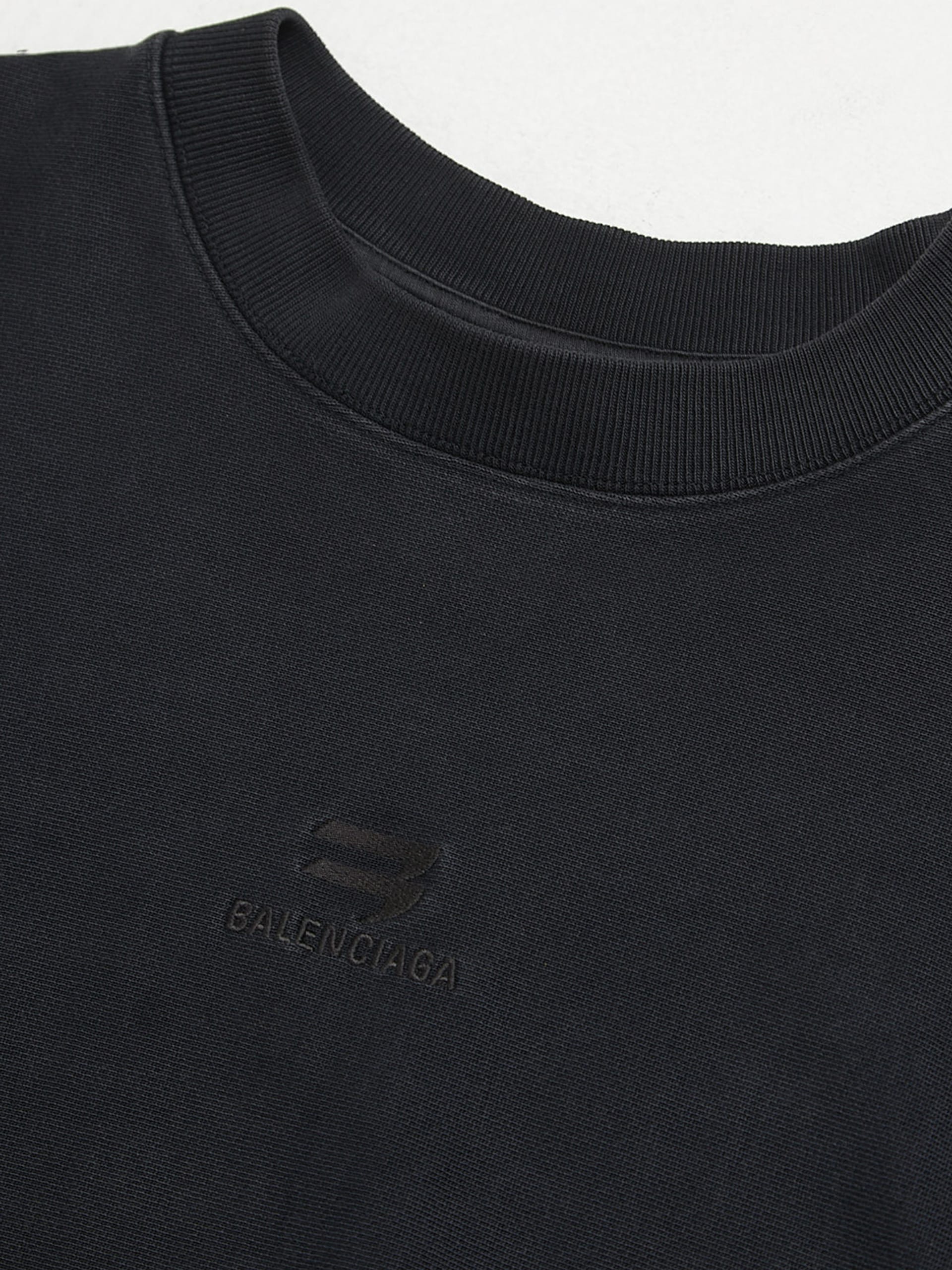 Balenciaga Black Faded Logo Cotton Sweatshirt