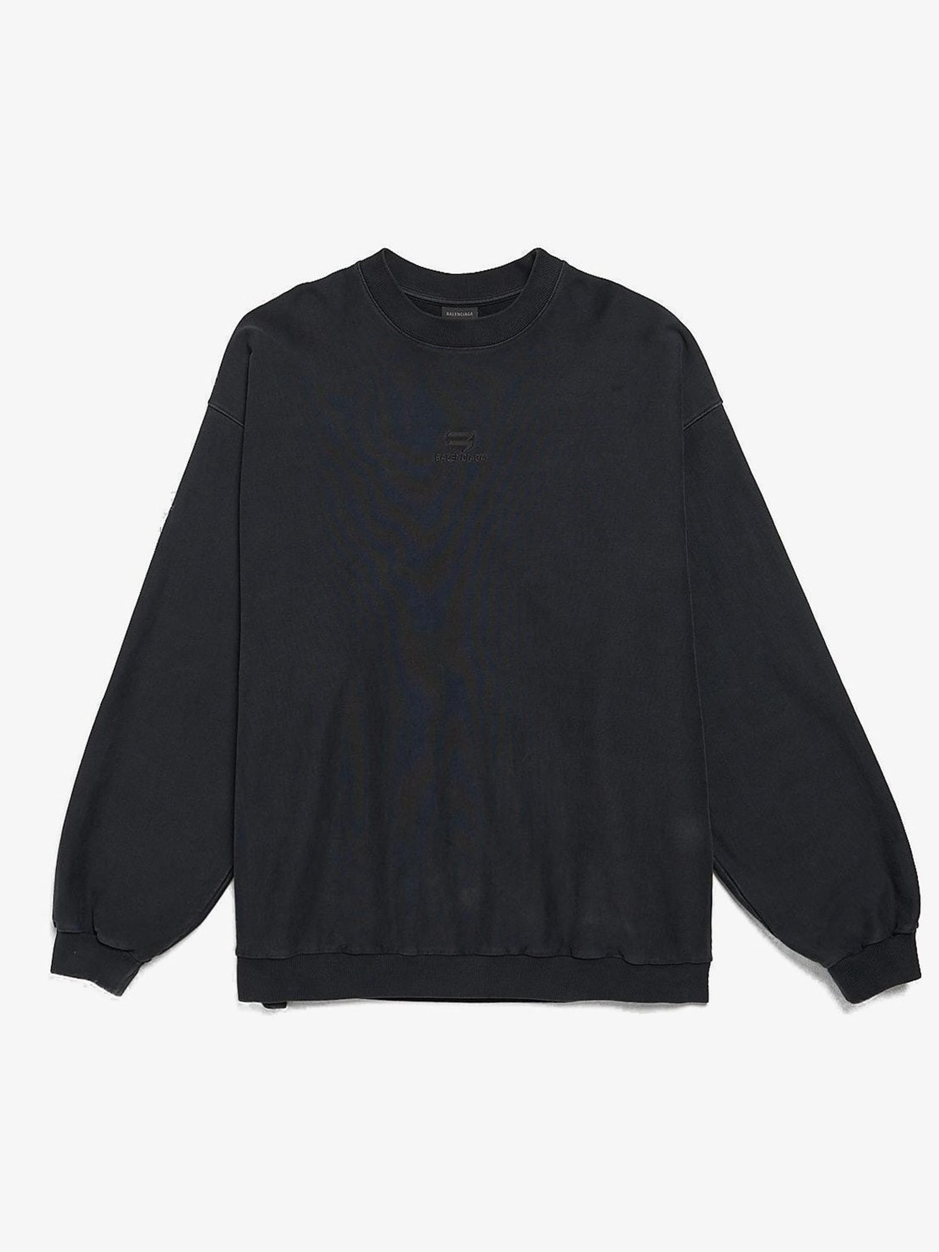 スウェット・トレーナー BALENCIAGA Cotton logoed sweatshirt FADED BLACK Balenciaga Black Oversized Athletes Logo Printed Cotton