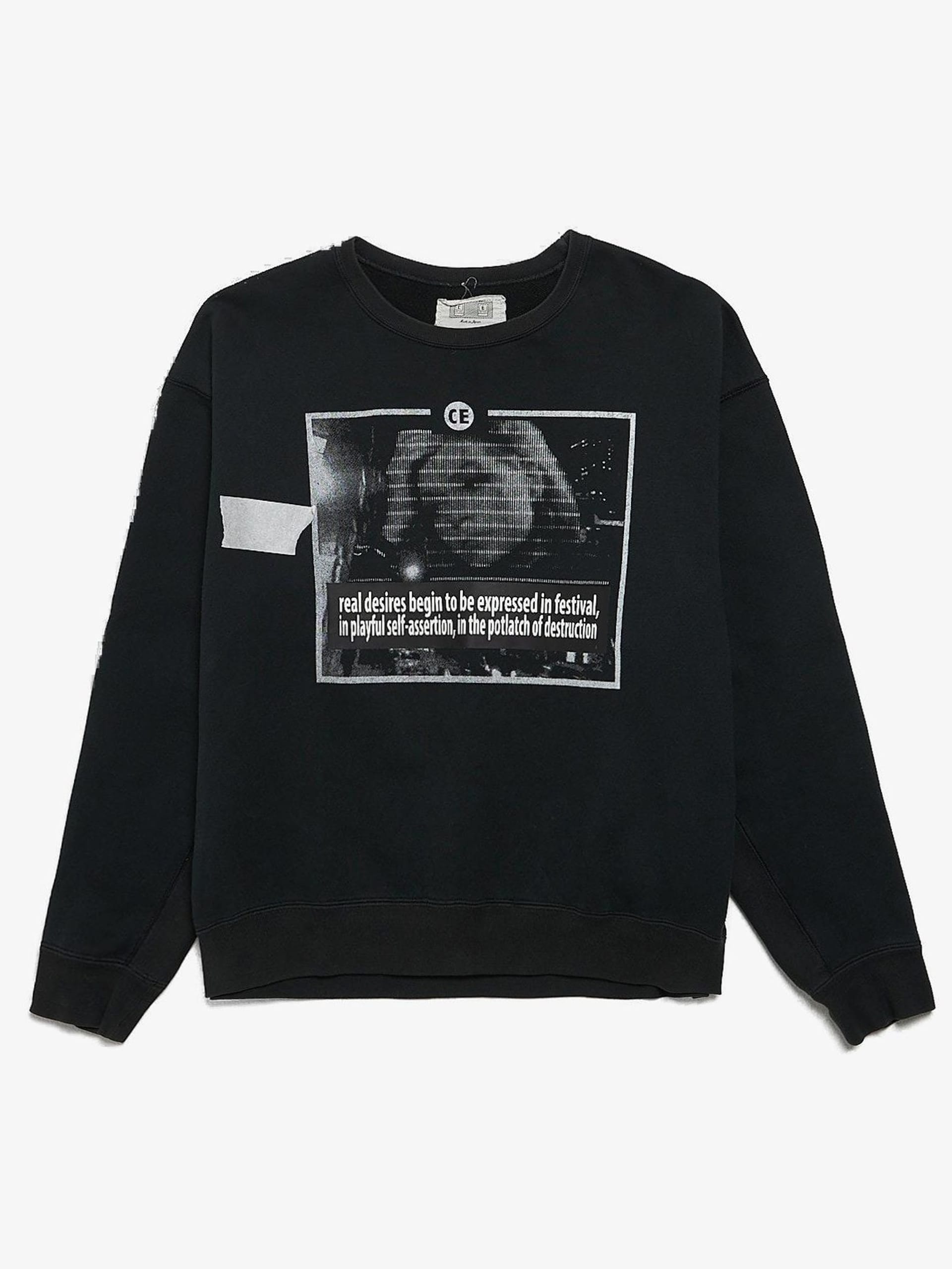 Cav Empt Black Potlatch Printed Cotton Sweatshirt