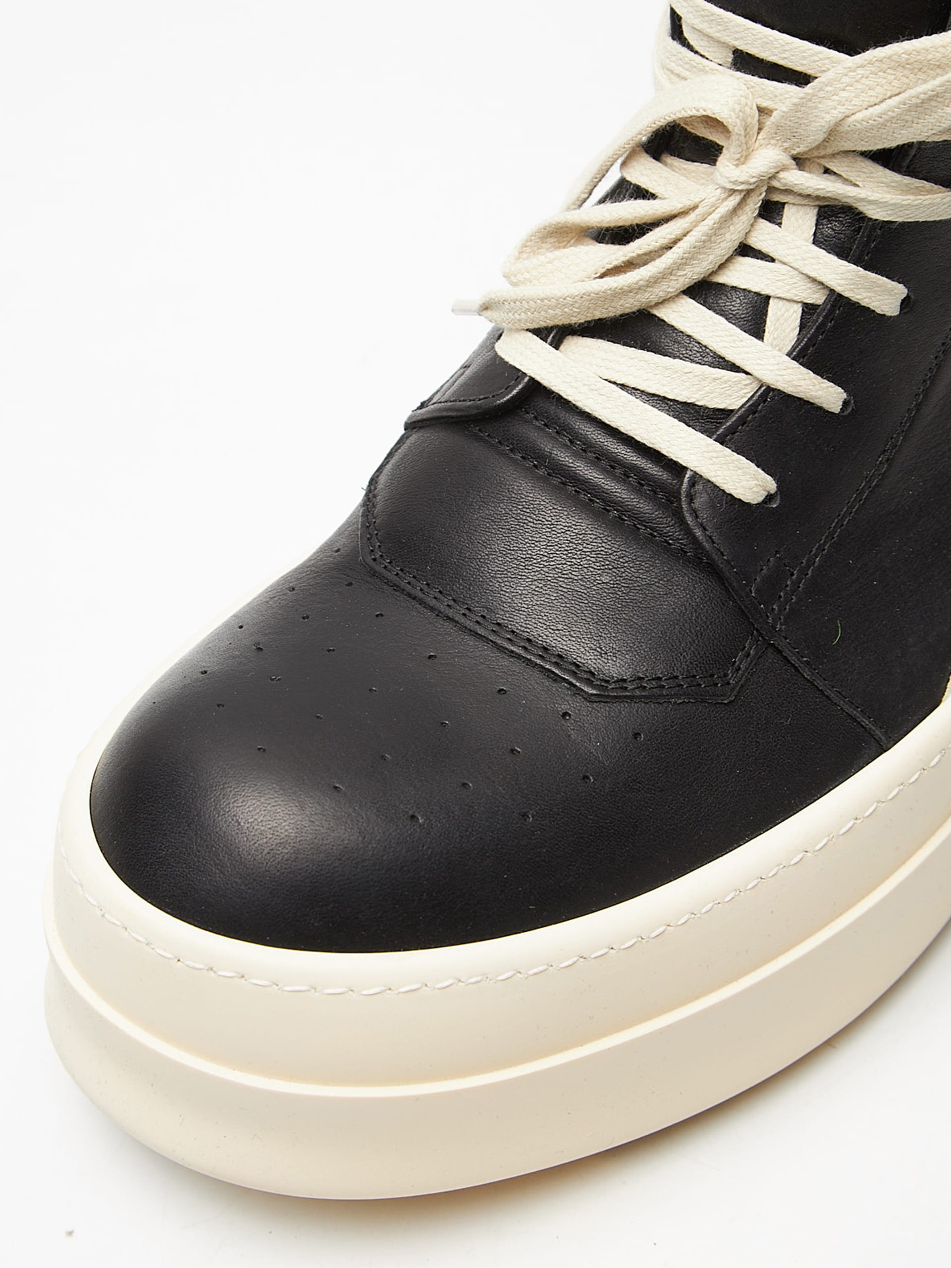 Rick Owens Black and White Mega Bumper Geobasket Sneakers Rick Owens Black and White Mega Bumper Geobasket Sneakers