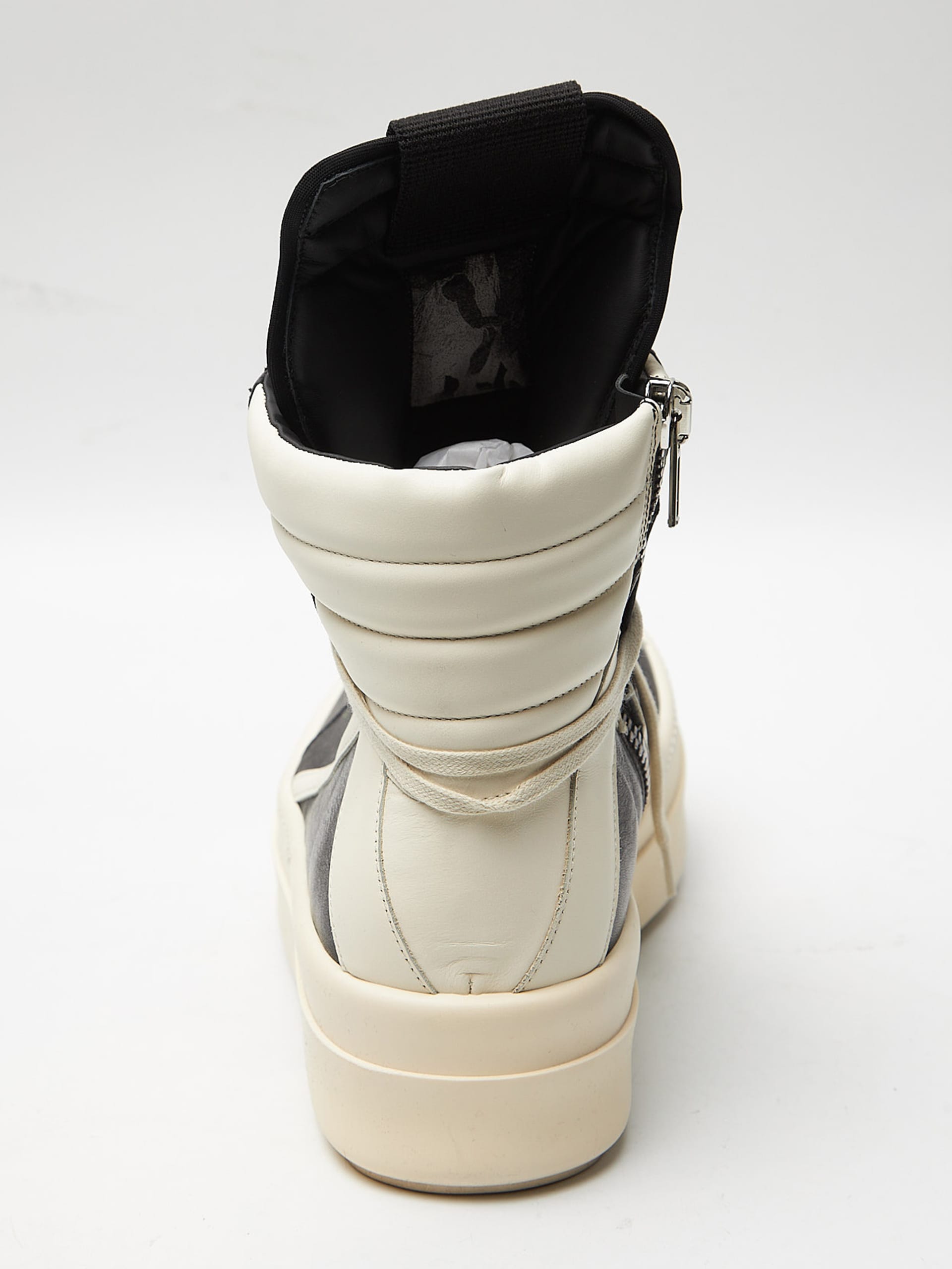Rick Owens Black and White Mega Bumper Geobasket Sneakers