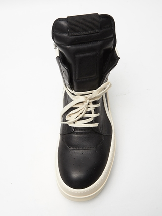 Rick Owens Black and White Mega Bumper Geobasket Sneakers