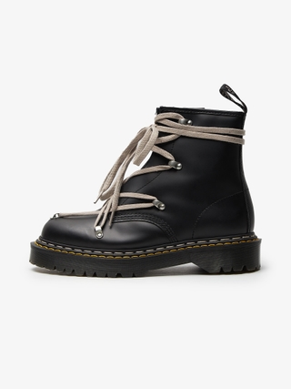 Rick Owens Black Pentagram Leather Boots