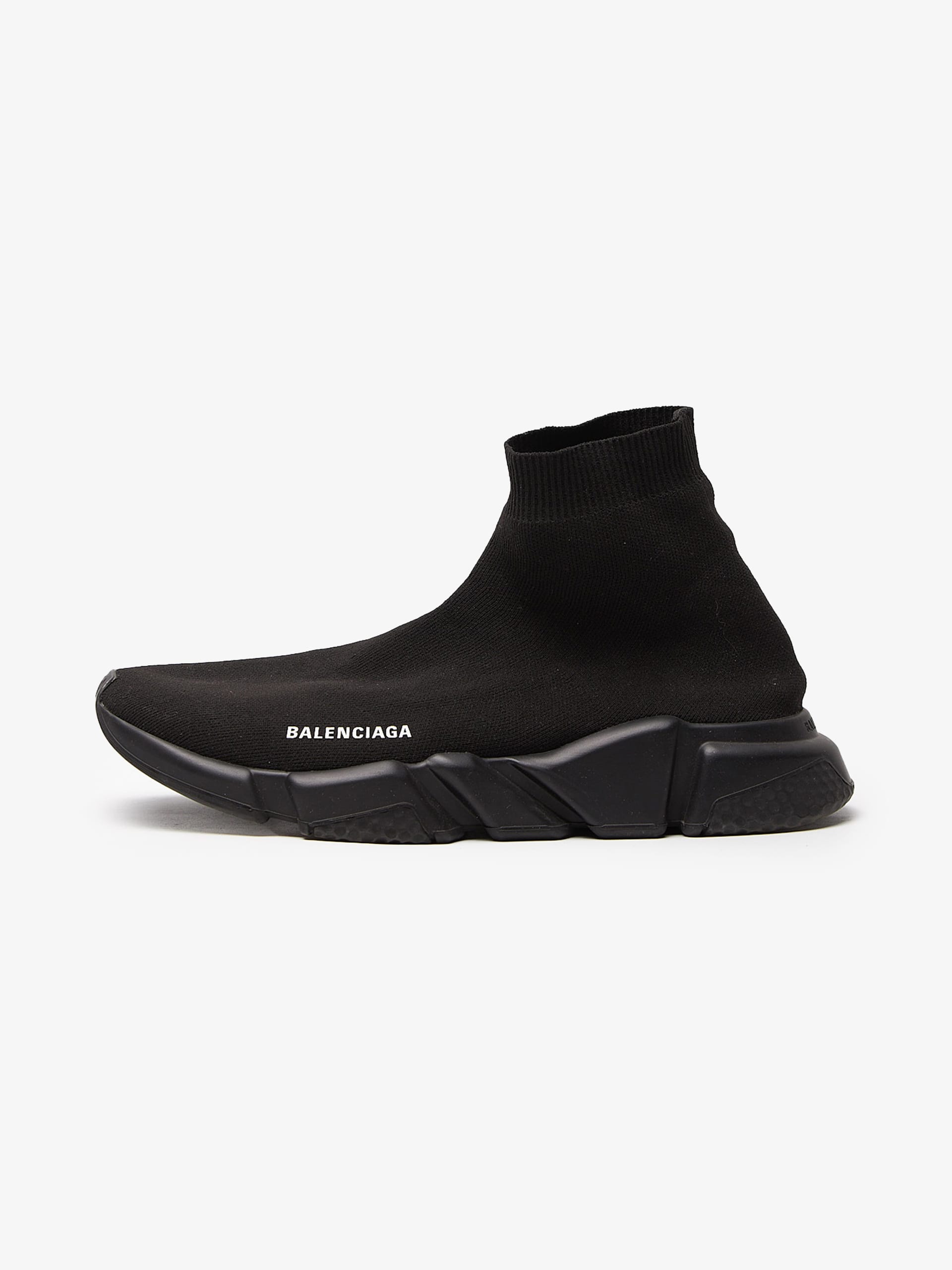 Balenciaga Black Mid Speed Trainer Sneakers