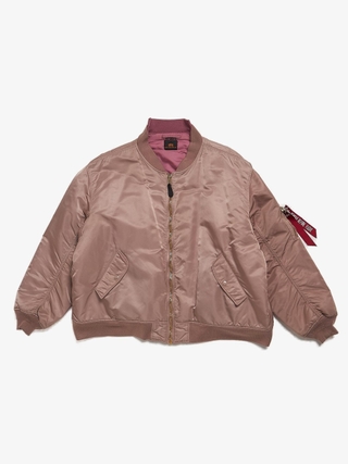 Vetements Rose Pink Oversized Nylon Bomber Jacket