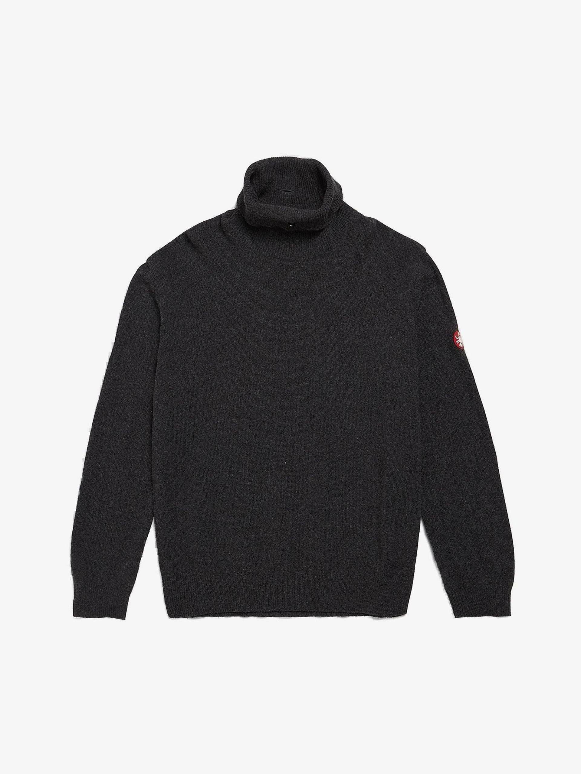 Cav Empt Drak Gray Logo Patched Wool Turtleneck Sweater