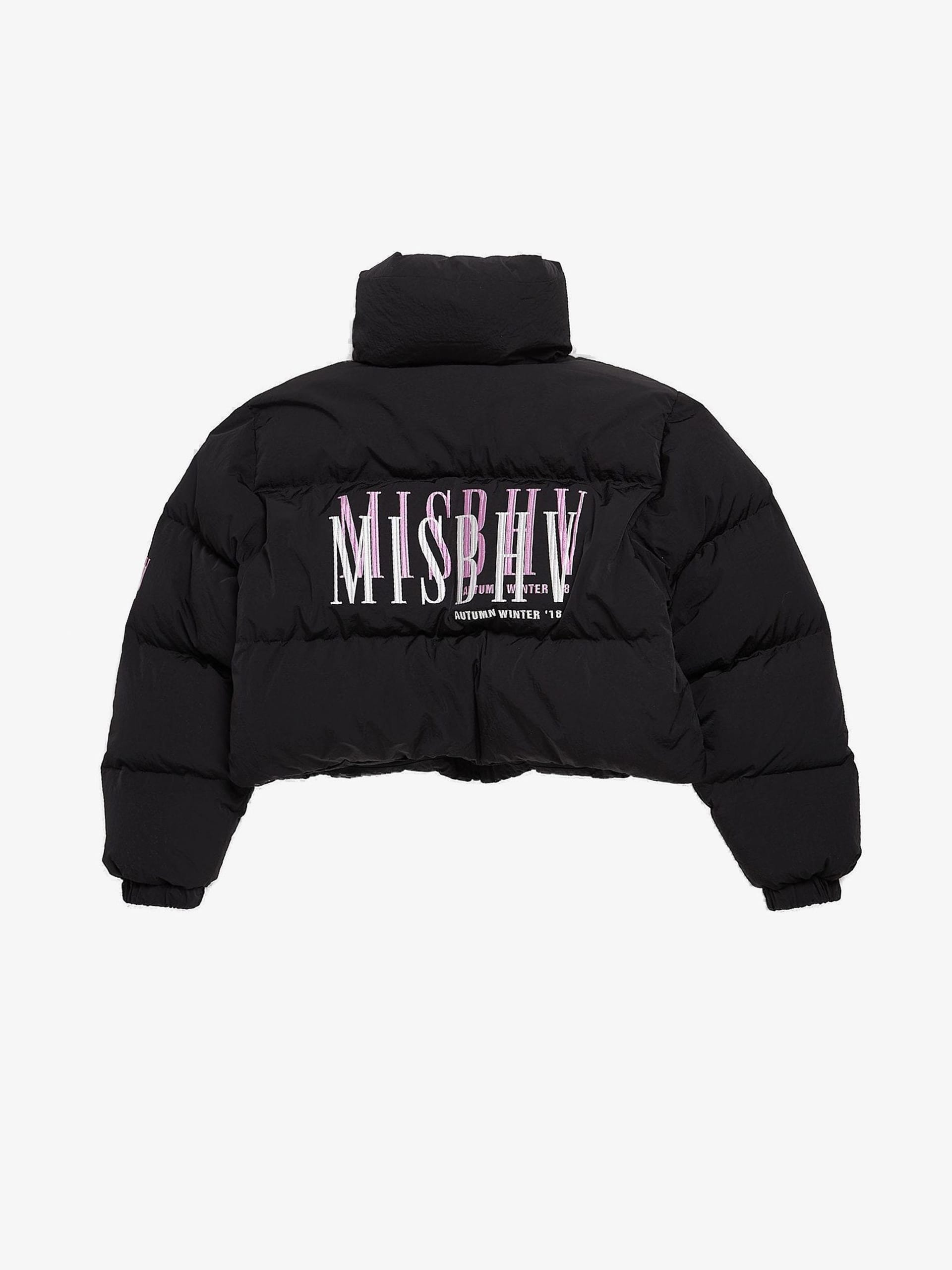 Misbhv Black Logo Enbroidered Polyester Puffer