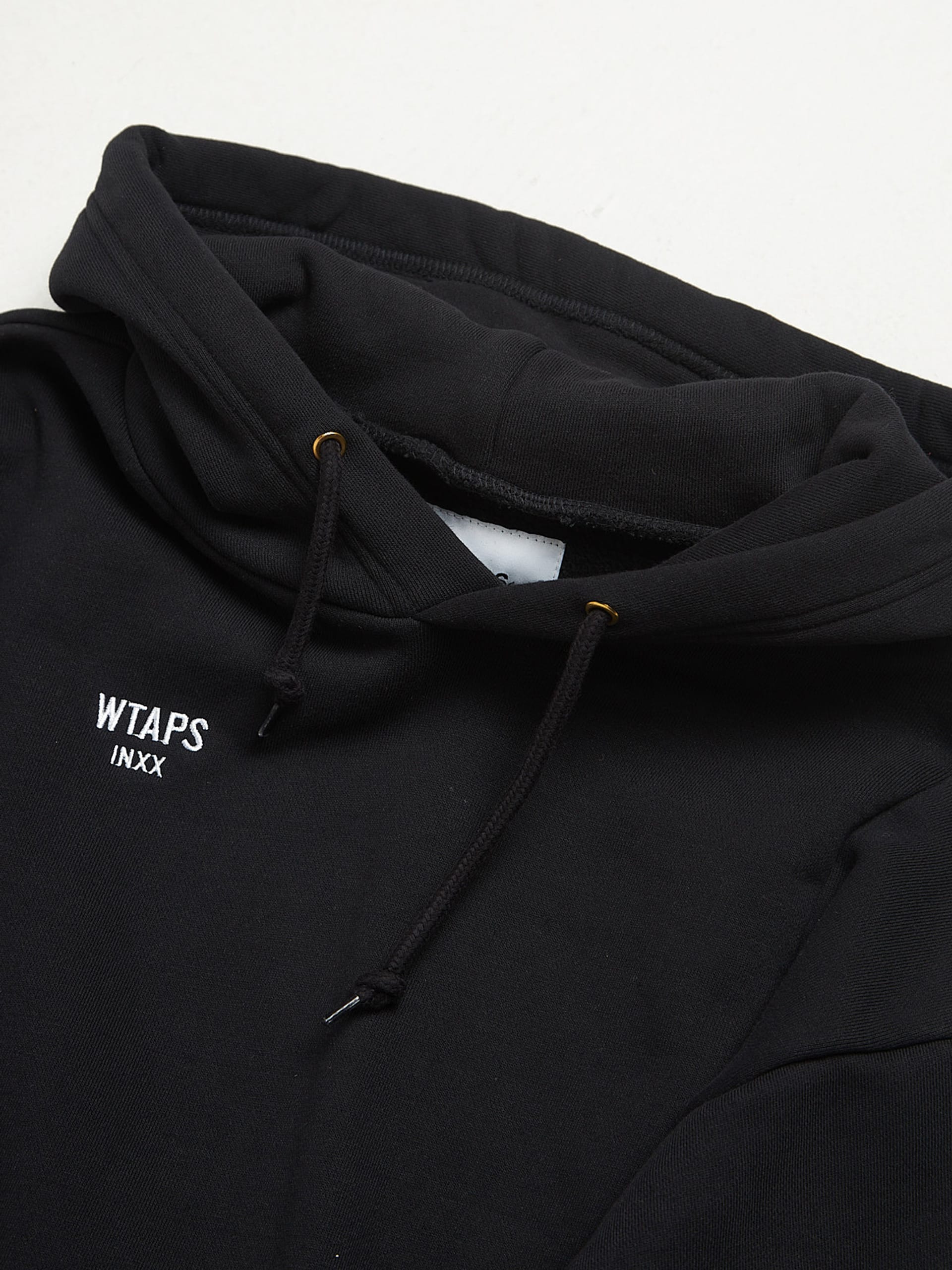 Wtaps Black Back Logo Printed Cotton Hoodie